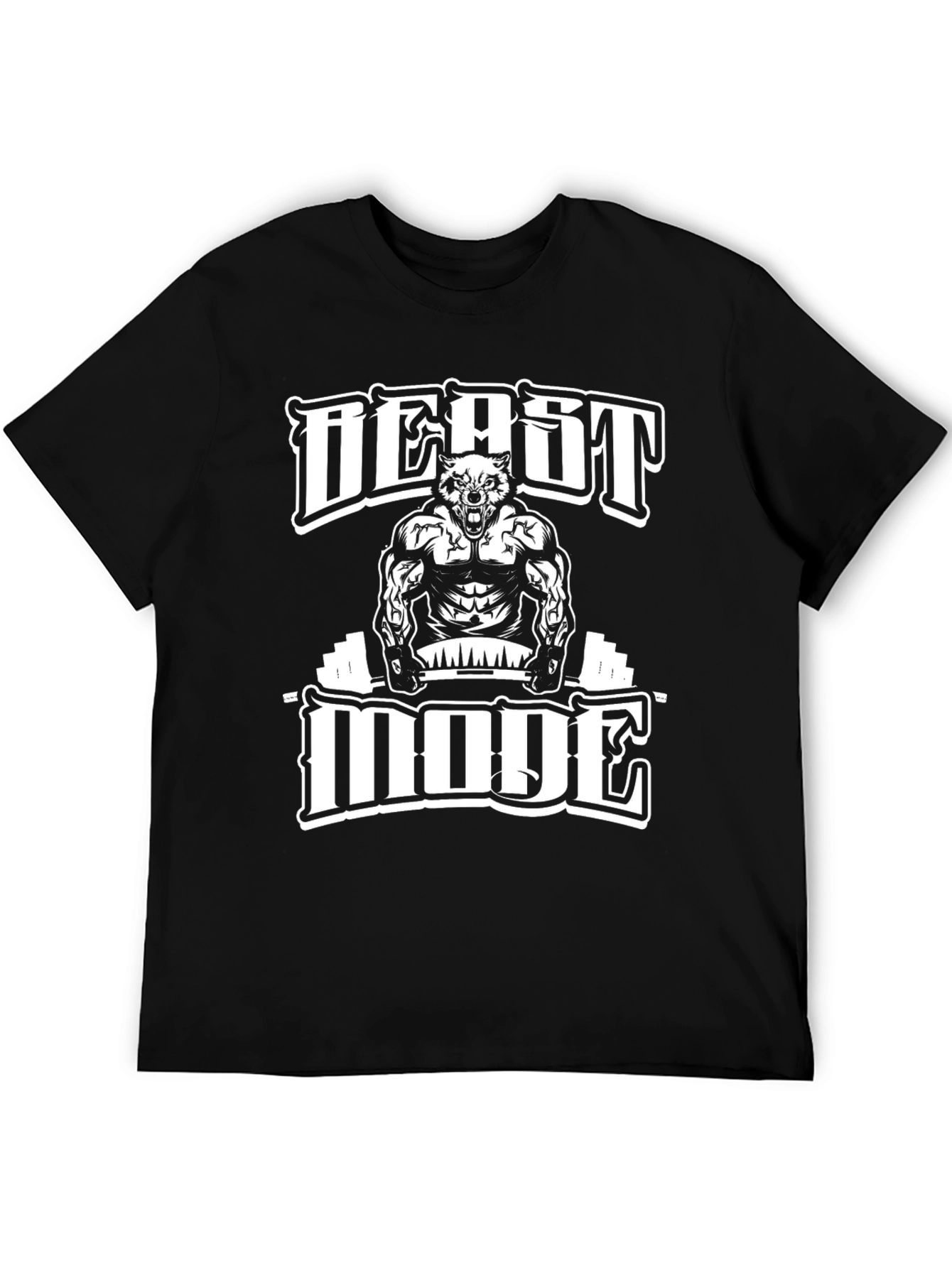 Beast Mode Gym T-Shirt | Wolf Muscle Graphic