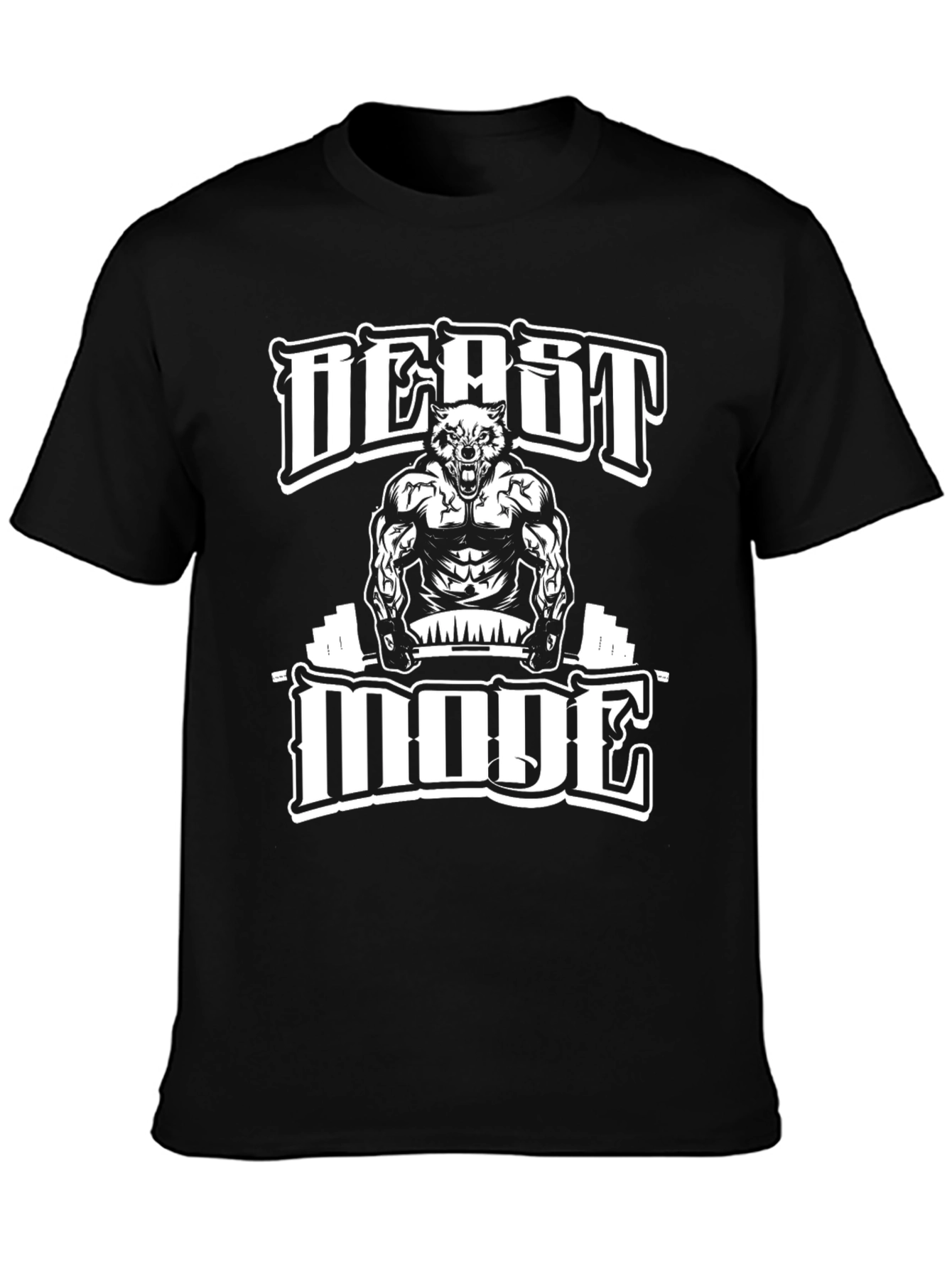 Beast Mode Gym T-Shirt | Wolf Muscle Graphic