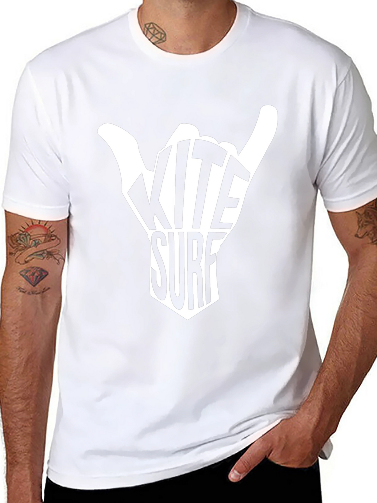 Kite Surf Graphic T-Shirt - Black