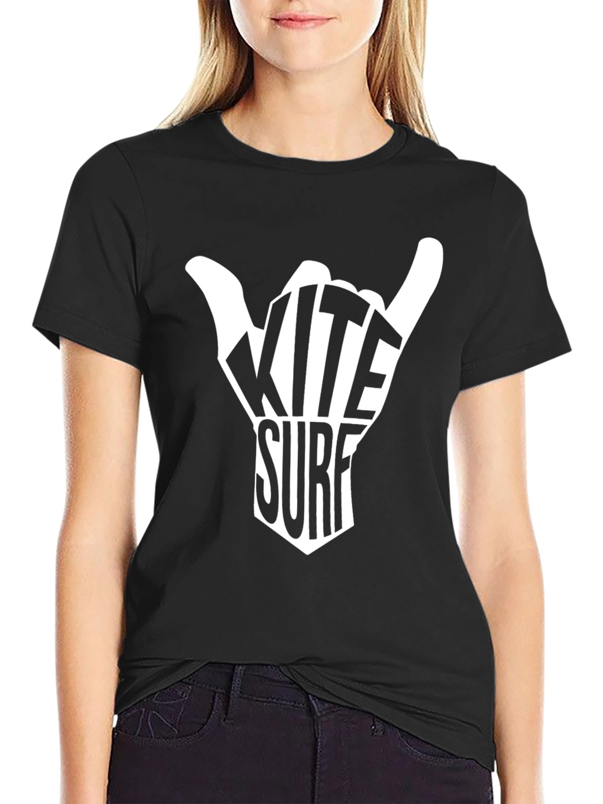 Kite Surf Graphic T-Shirt - Black