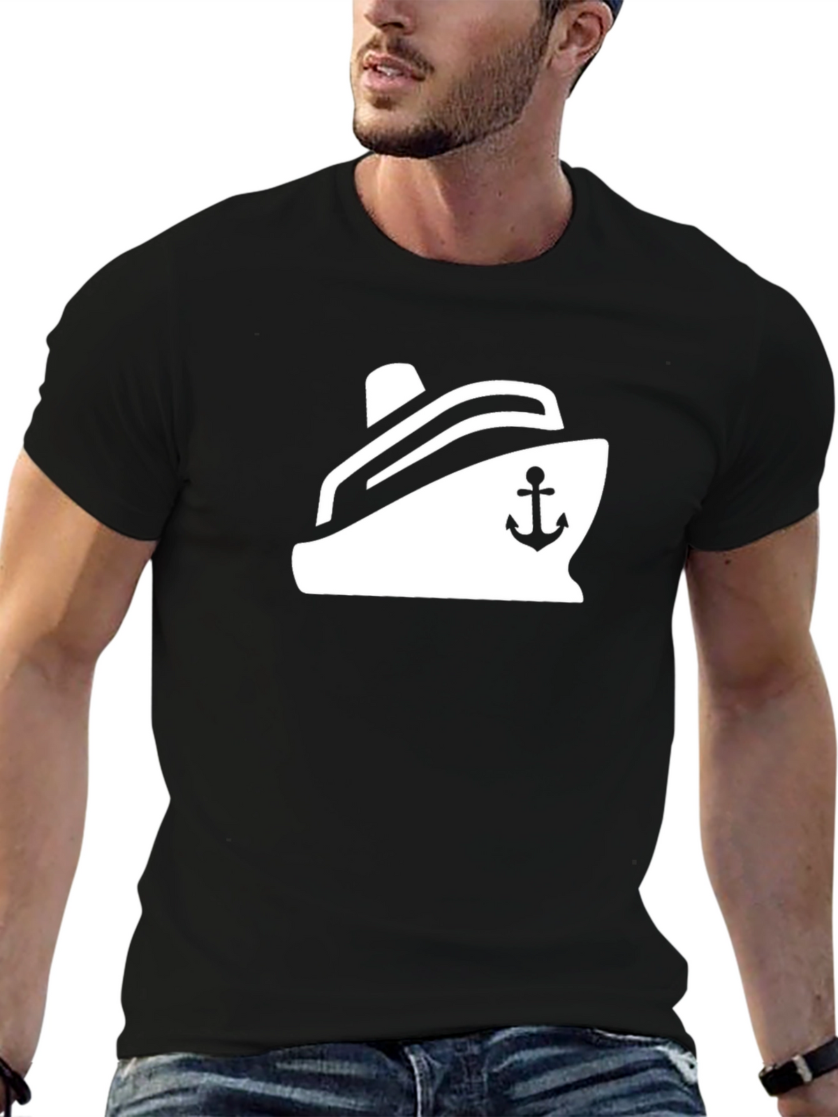 Nautical Cruise Ship Anchor Graphic T-Shirt