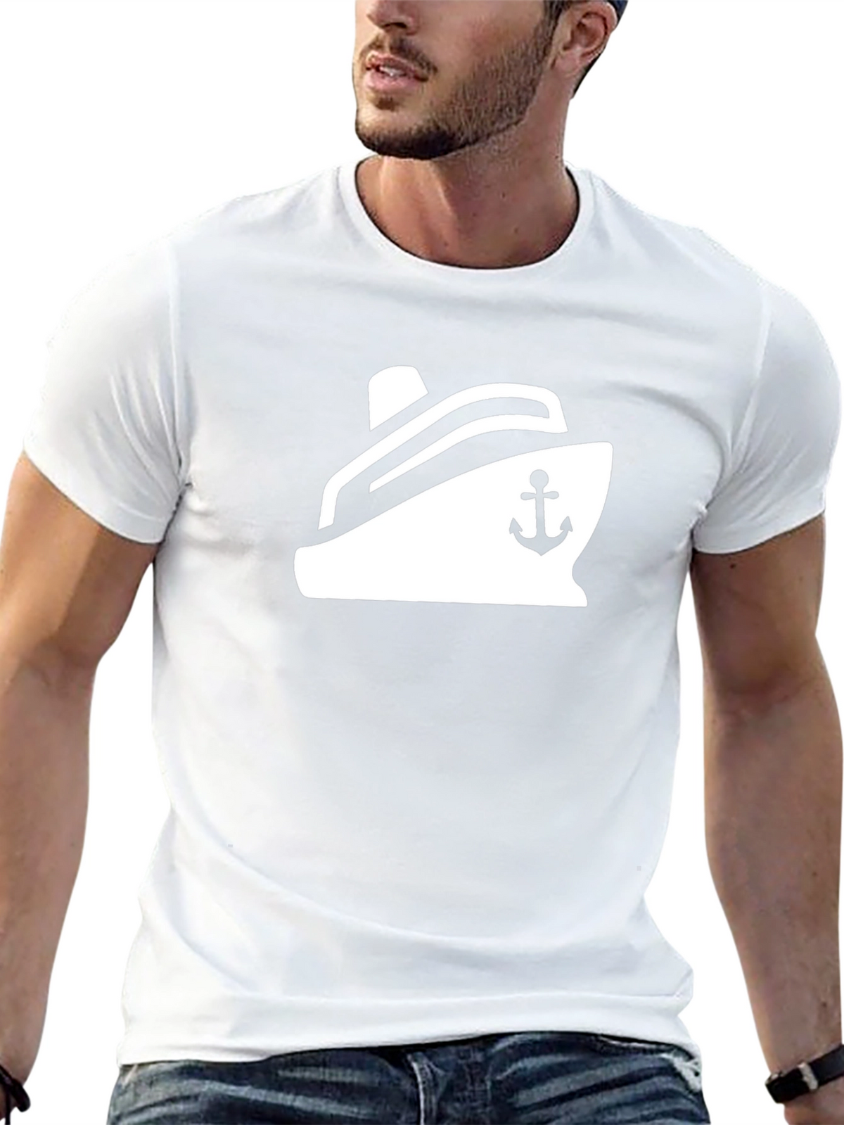 Nautical Cruise Ship Anchor Graphic T-Shirt