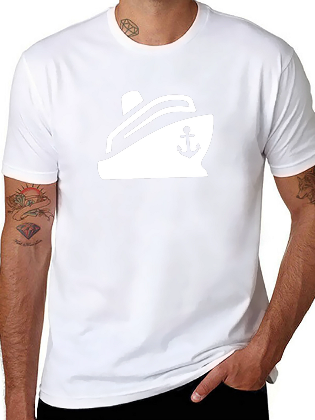 Nautical Cruise Ship Anchor Graphic T-Shirt