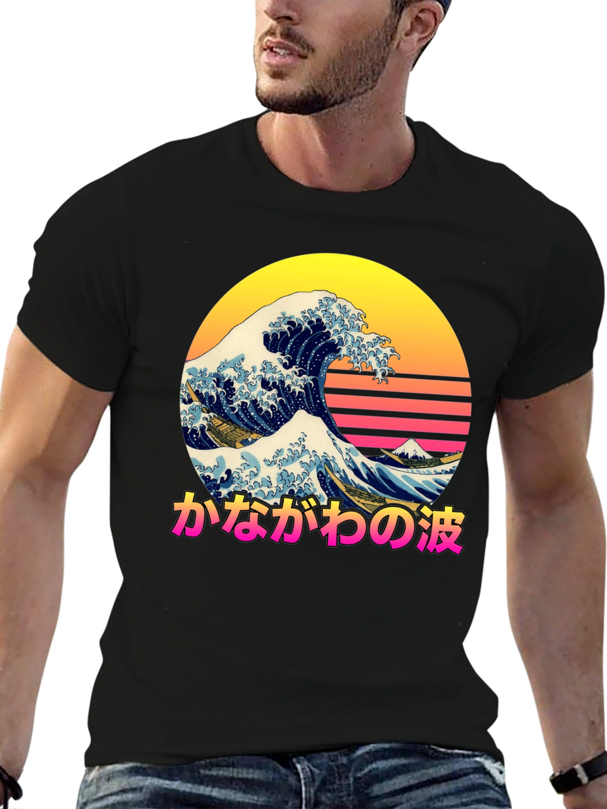 Great Wave Kanagawa T-Shirt Retro Wave Tee