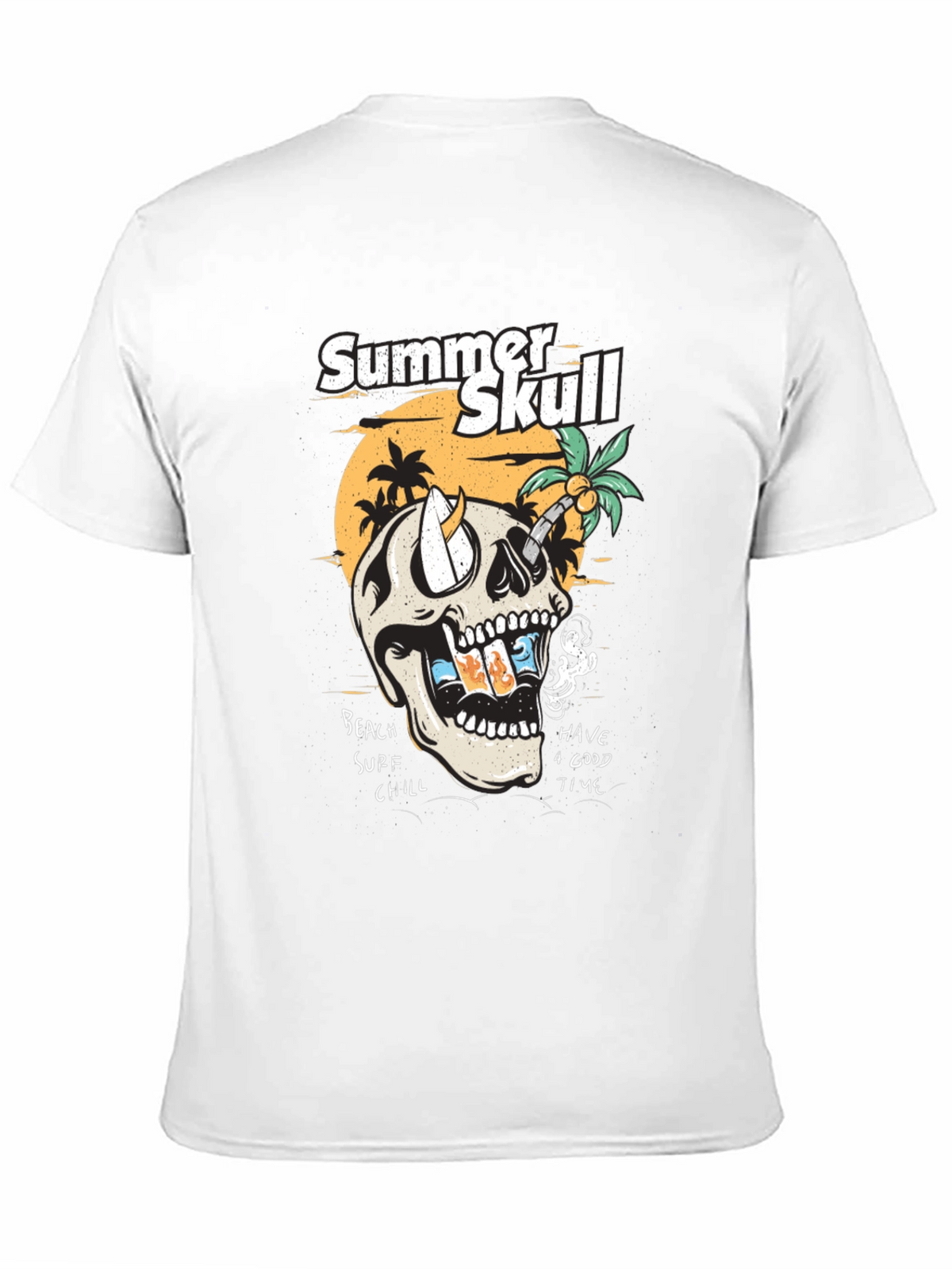 Summer Skull Graphic Tee - Beach Vibes
