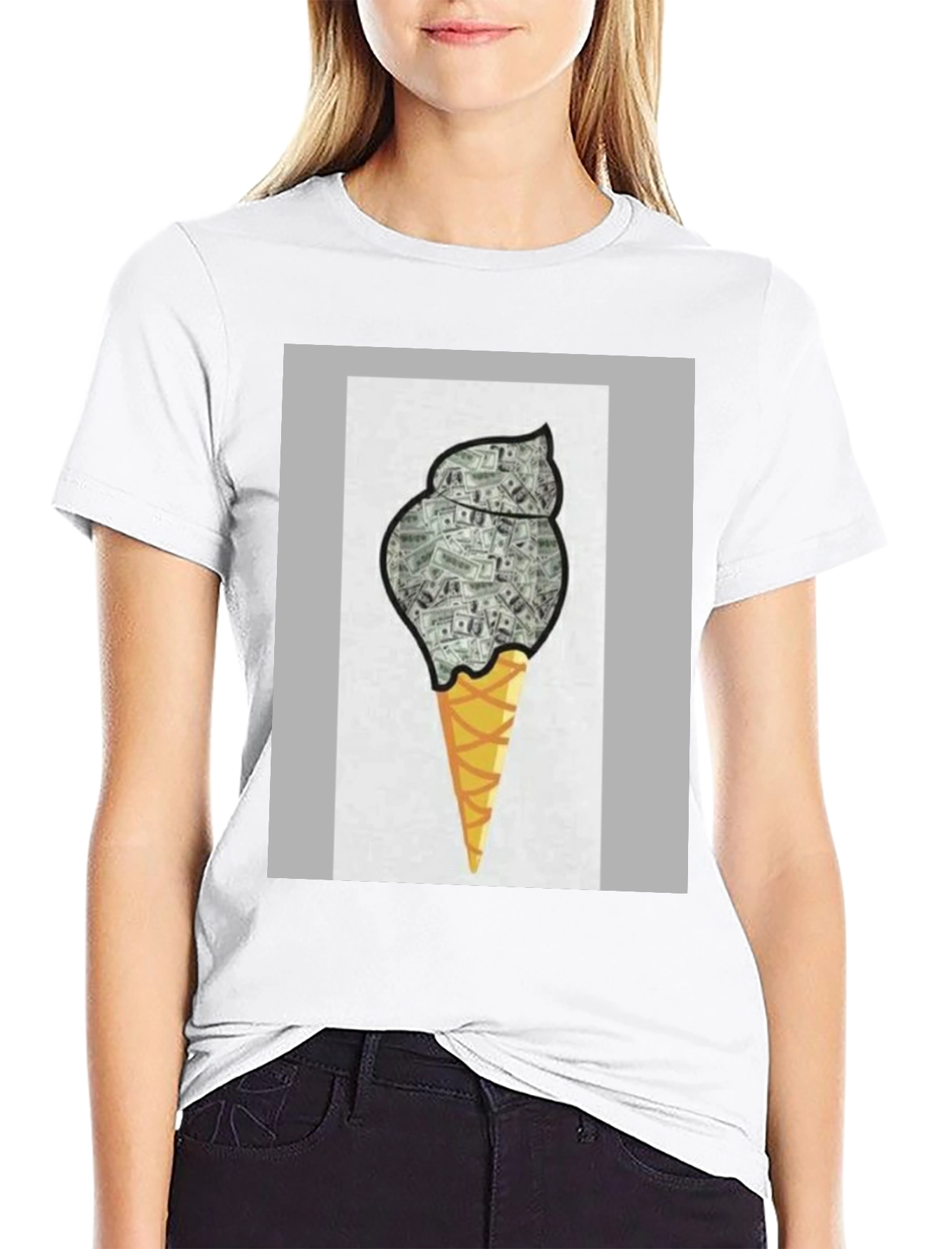 Money Ice Cream Graphic Tee - Black