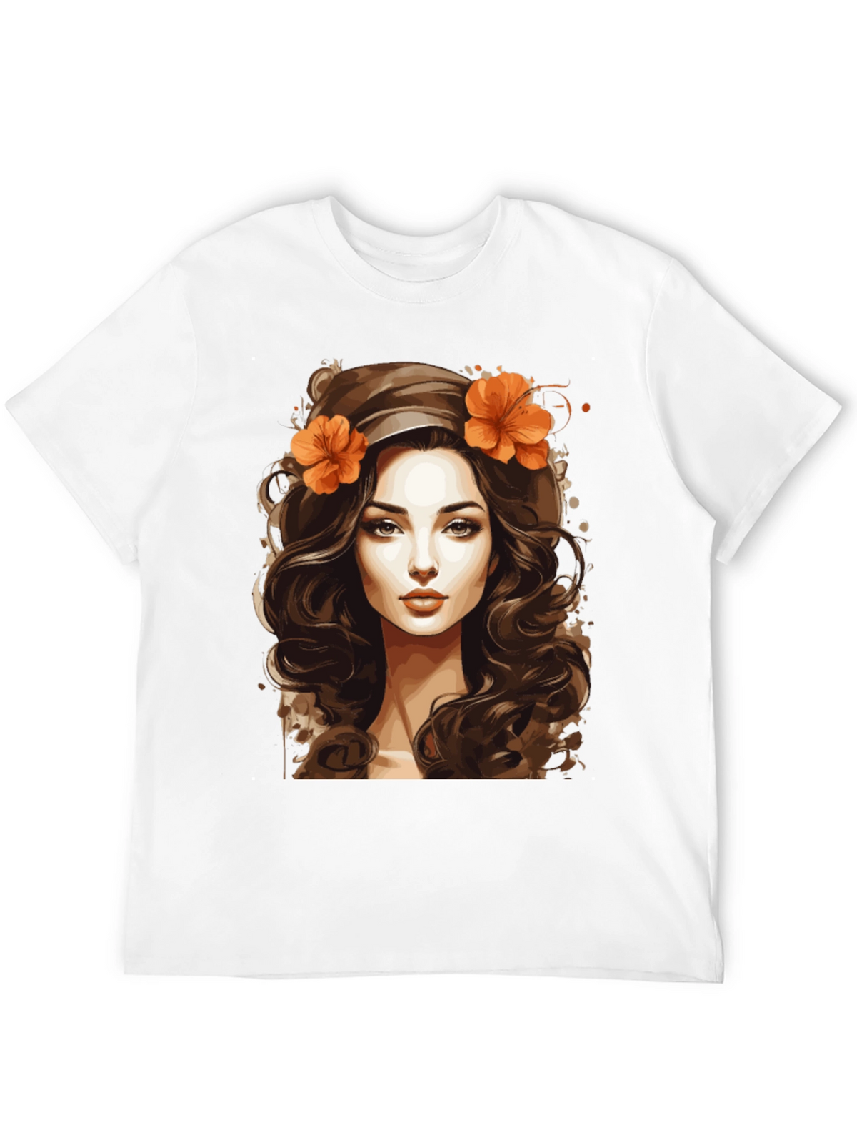 Boho Beauty Graphic Tee - Artistic Woman Portrait