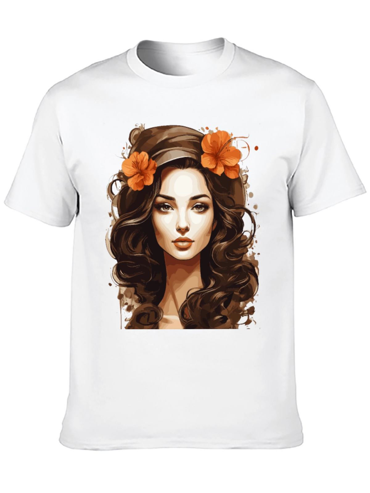 Boho Beauty Graphic Tee - Artistic Woman Portrait
