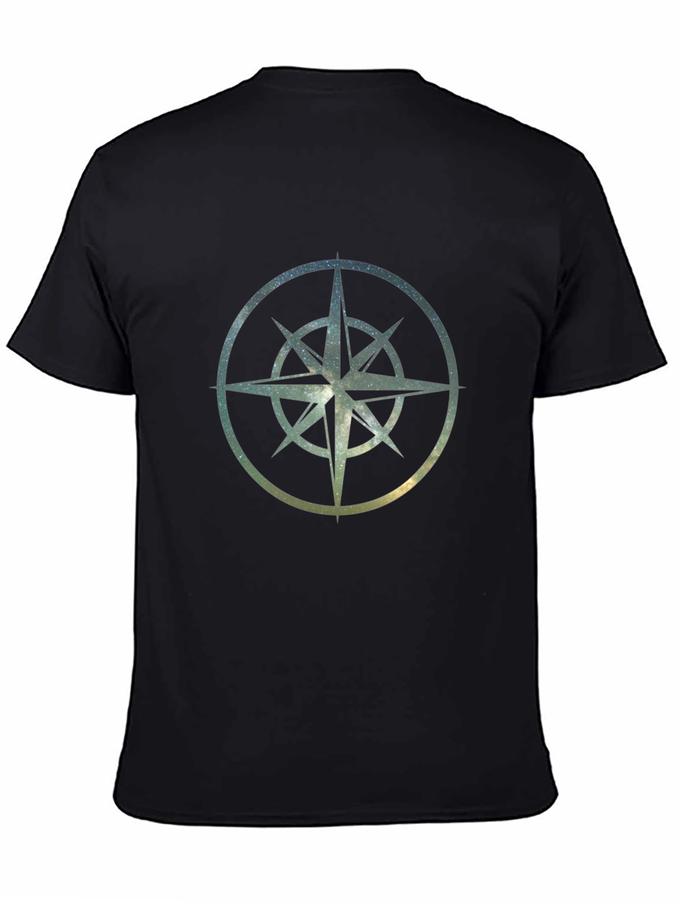 Cosmic Compass Rose Graphic Tee - Black