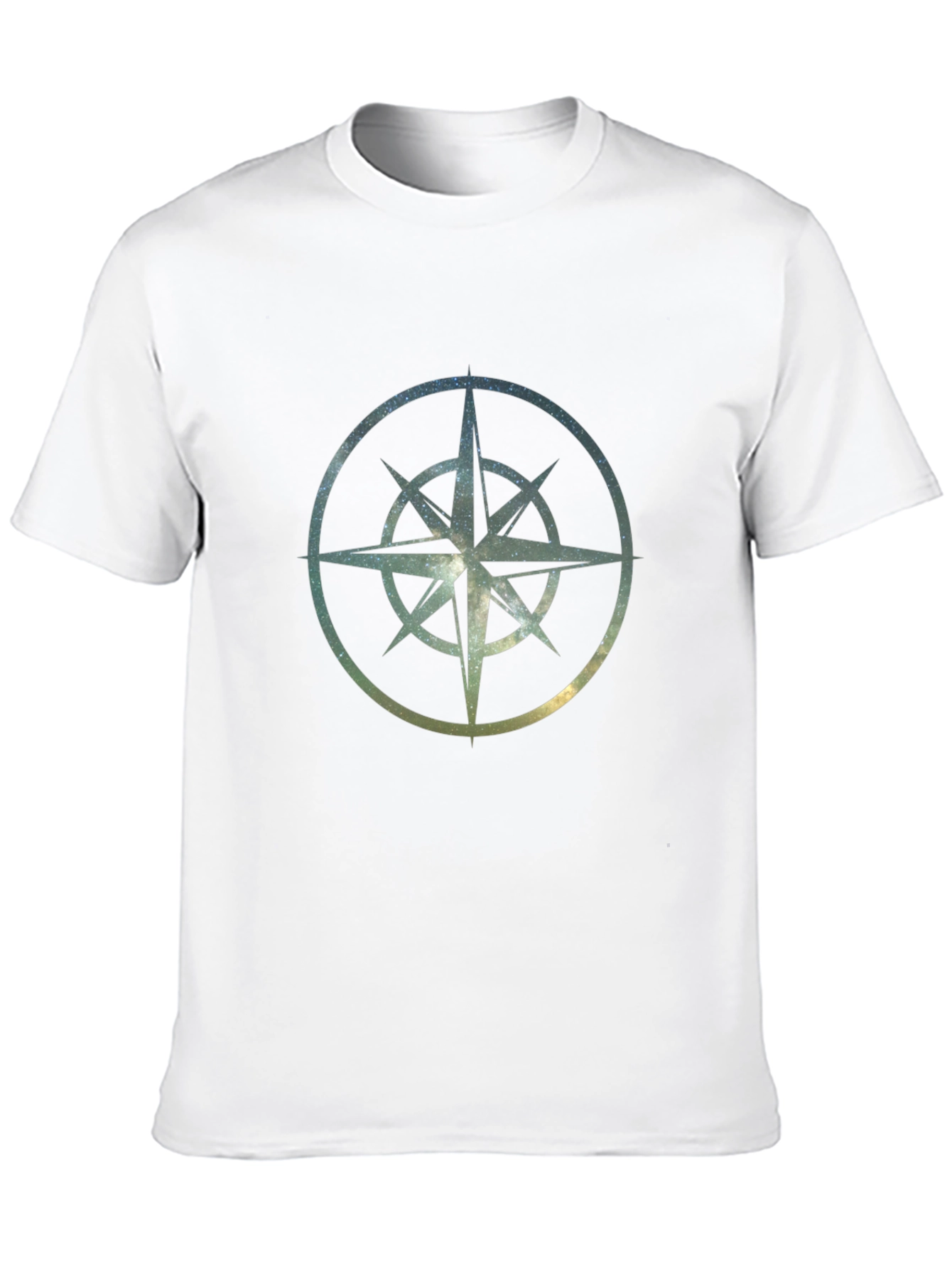 Cosmic Compass Rose Graphic Tee - Black