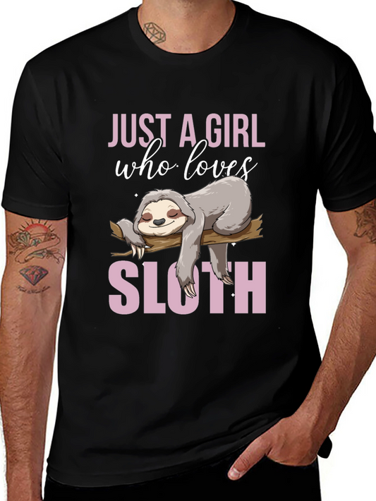 Girls Sloth Lover T-Shirt - Cute Sloth Graphic Tee