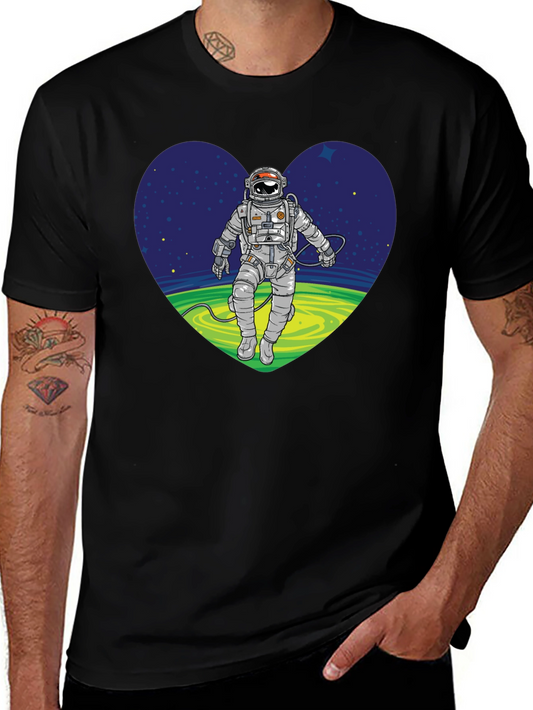 Astronaut in Space Heart Graphic Tee