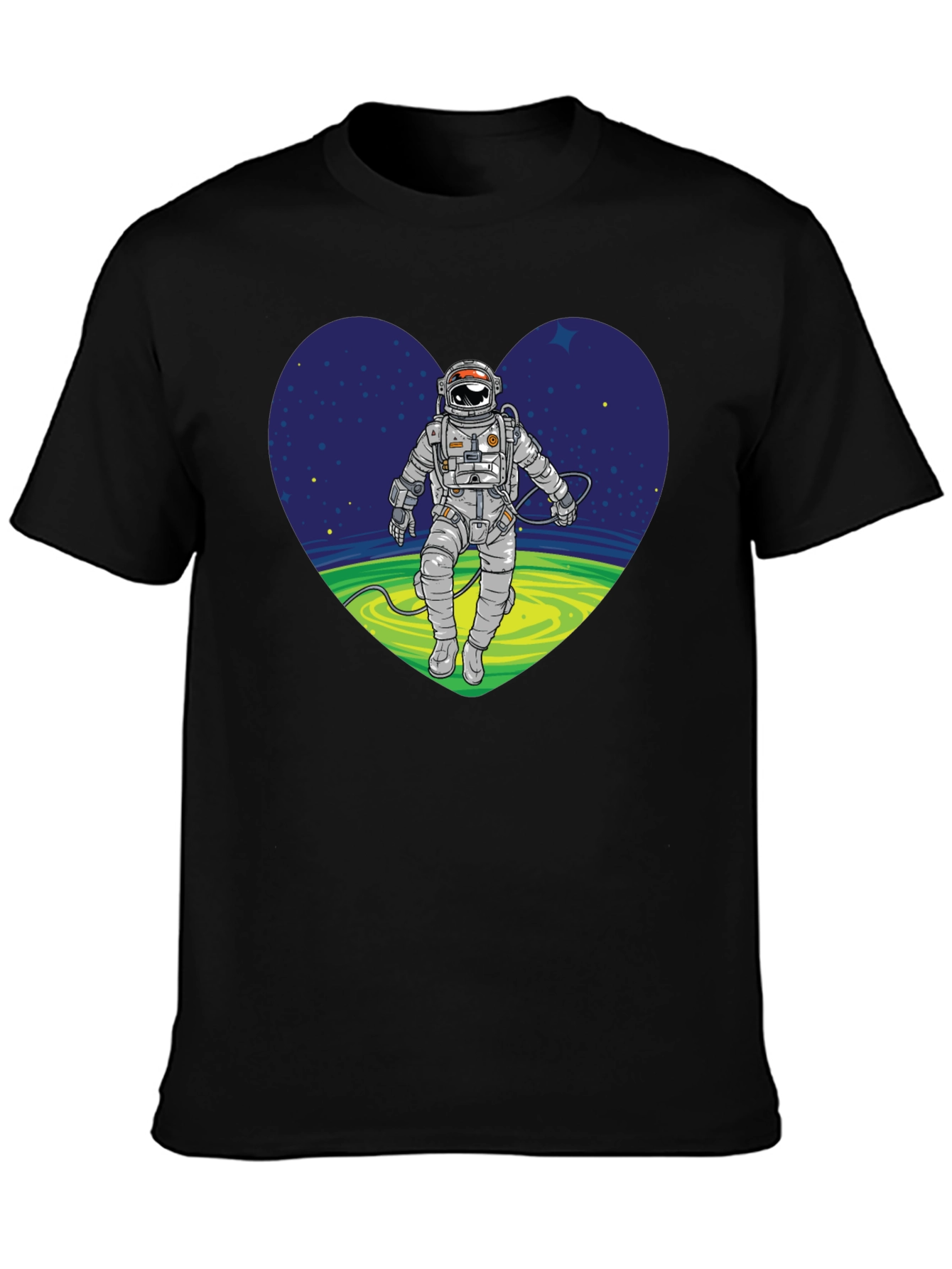 Astronaut in Space Heart Graphic Tee