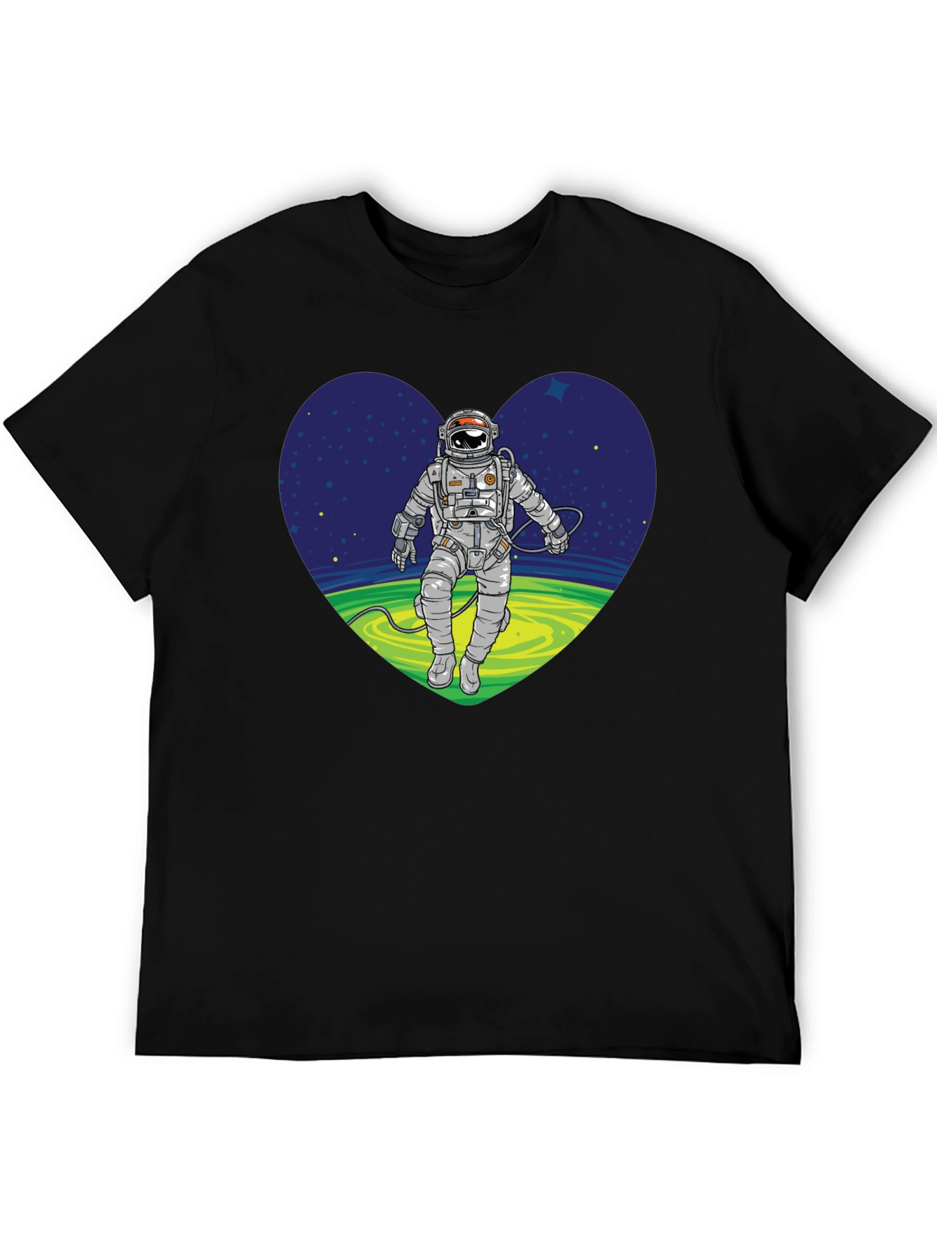 Astronaut in Space Heart Graphic Tee