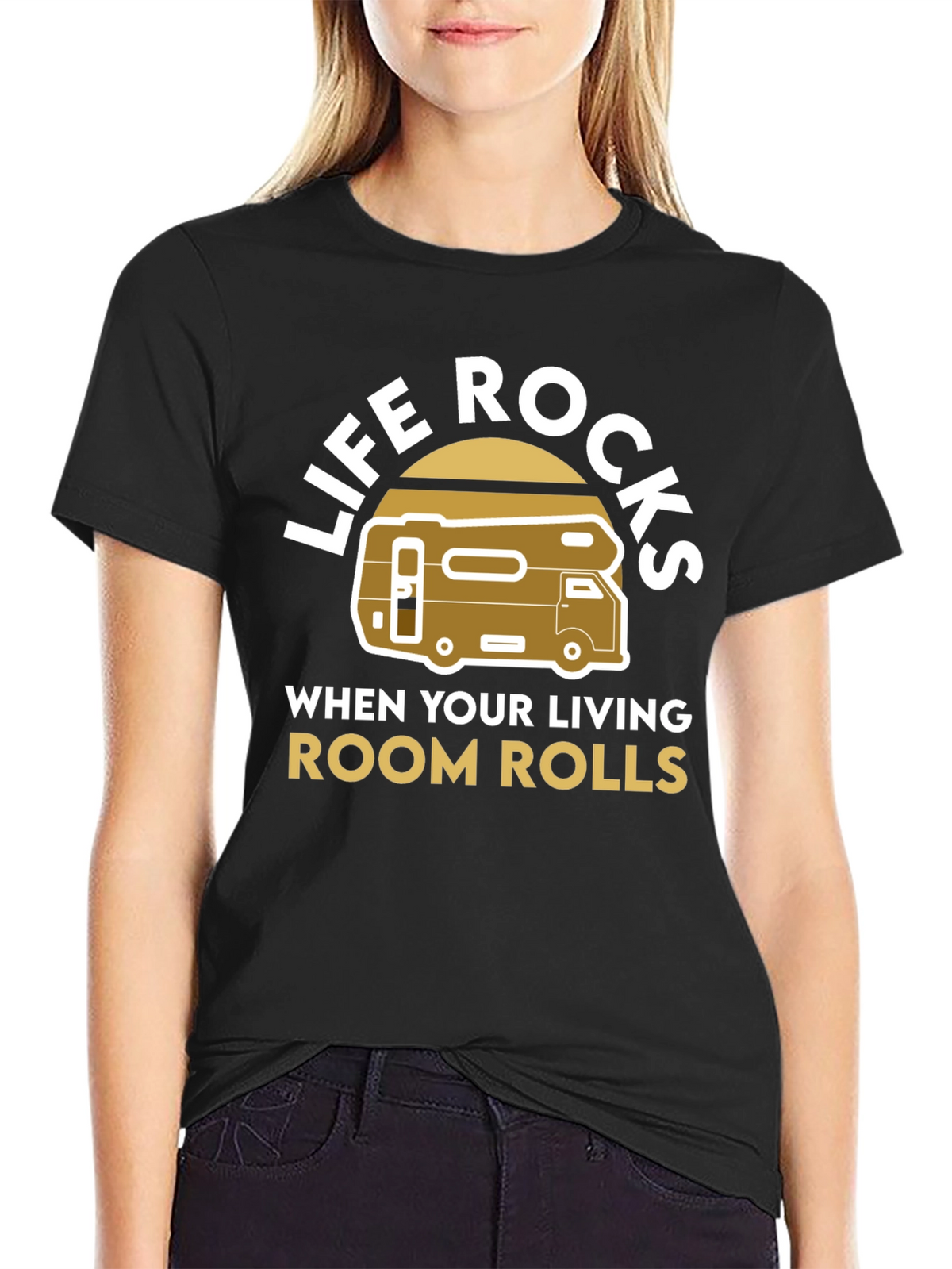 Life Rocks RV T-Shirt - Living Room on Wheels