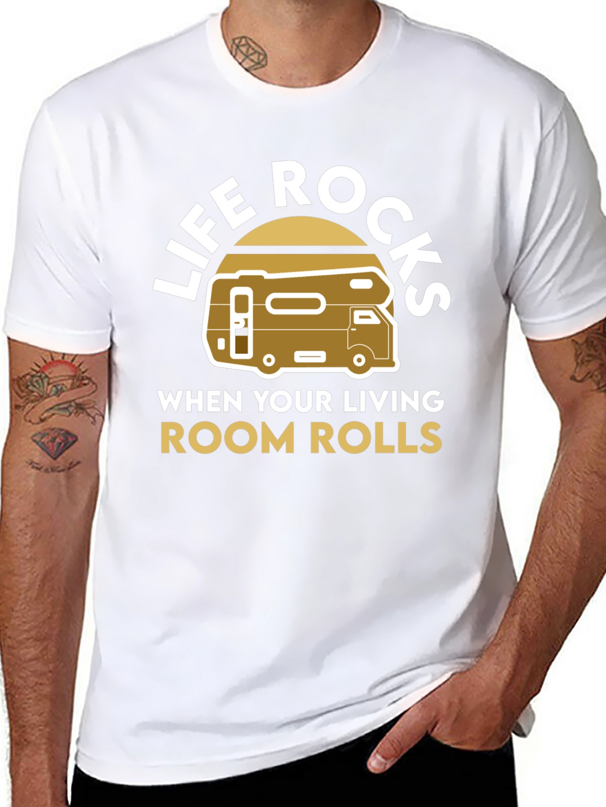 Life Rocks RV T-Shirt - Living Room on Wheels