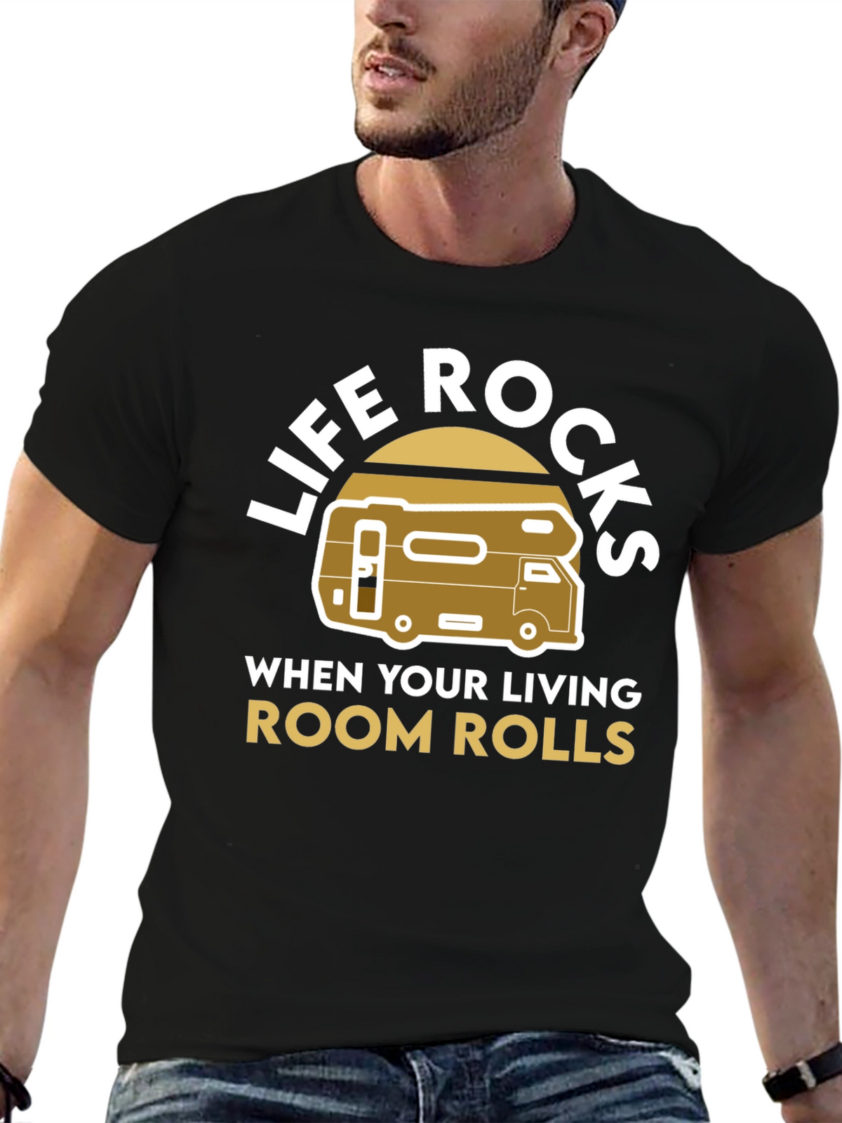 Life Rocks RV T-Shirt - Living Room on Wheels