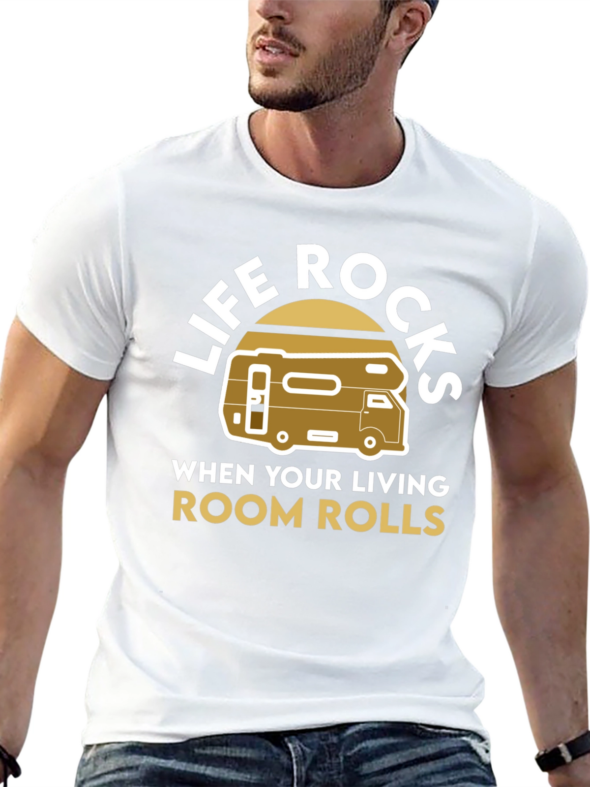 Life Rocks RV T-Shirt - Living Room on Wheels