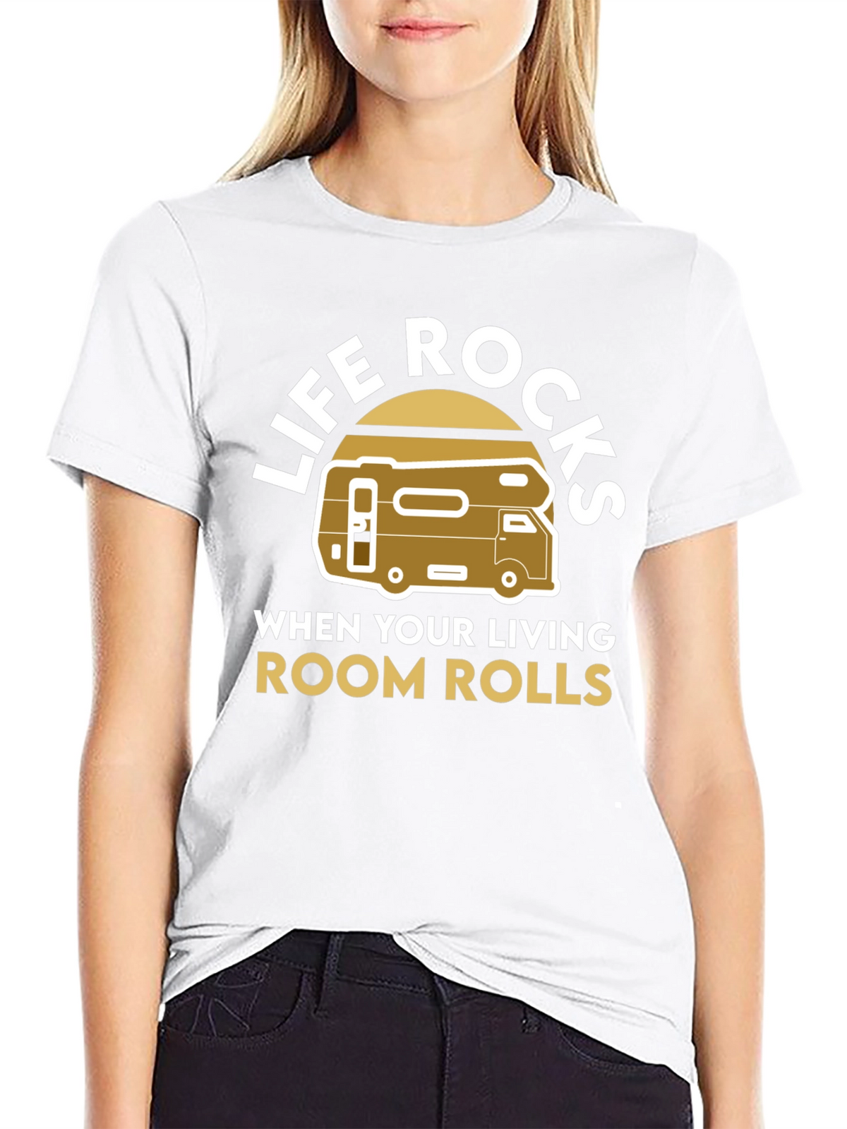 Life Rocks RV T-Shirt - Living Room on Wheels