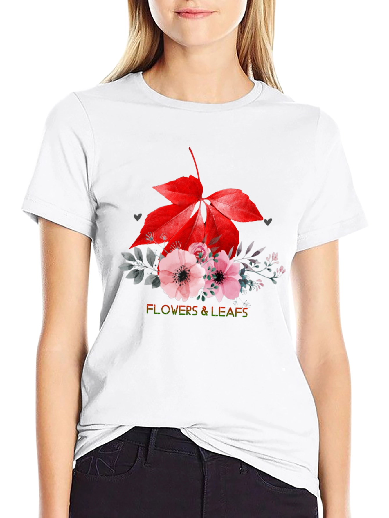 Flowers & Leaves Graphic T-Shirt