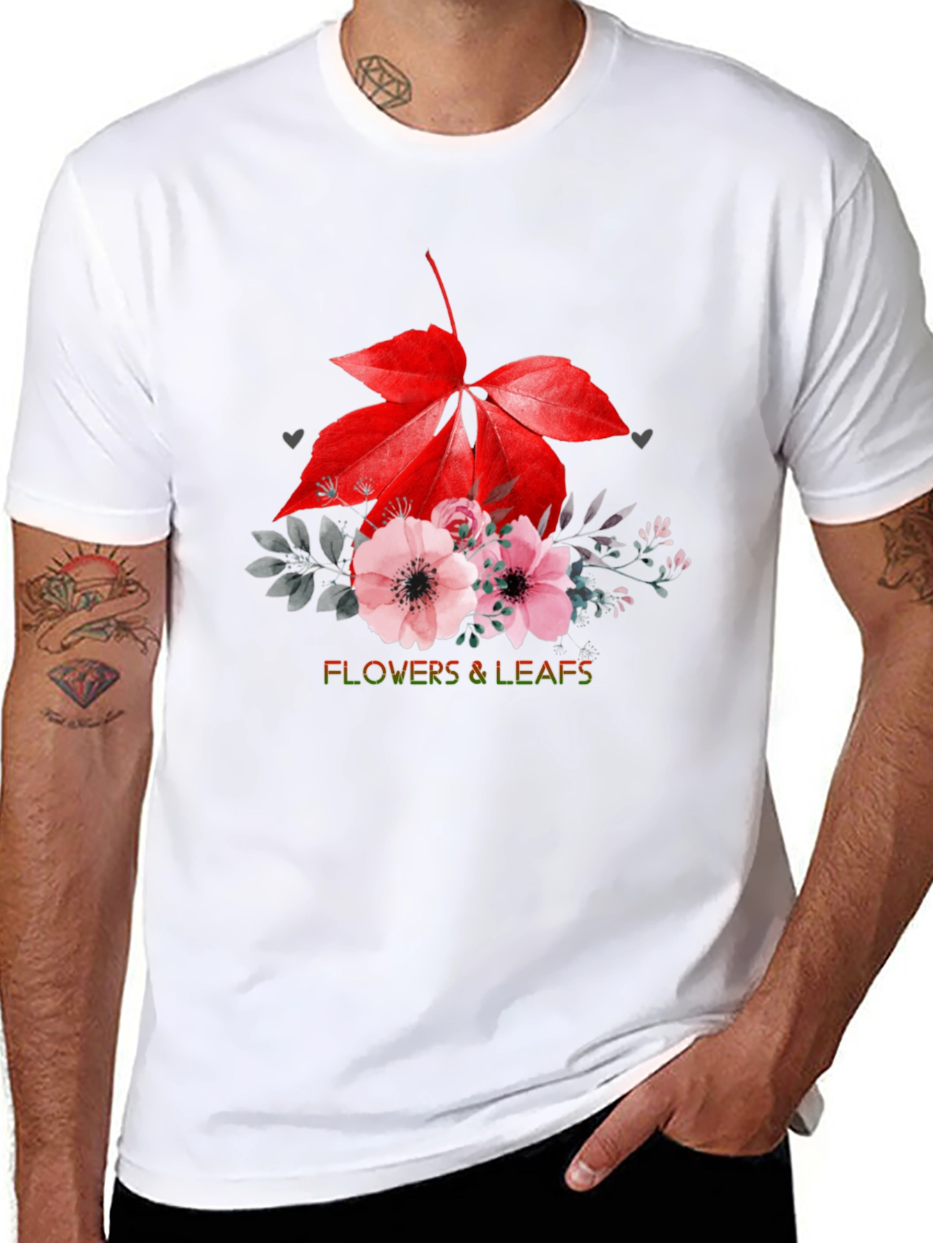 Flowers & Leaves Graphic T-Shirt