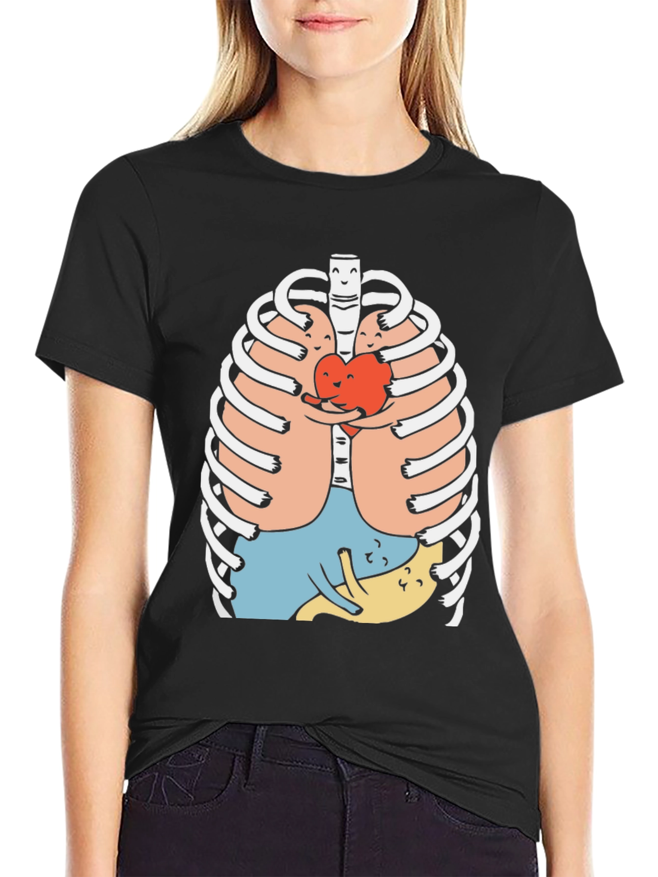 Anatomical Rib Cage Graphic Print T-Shirt