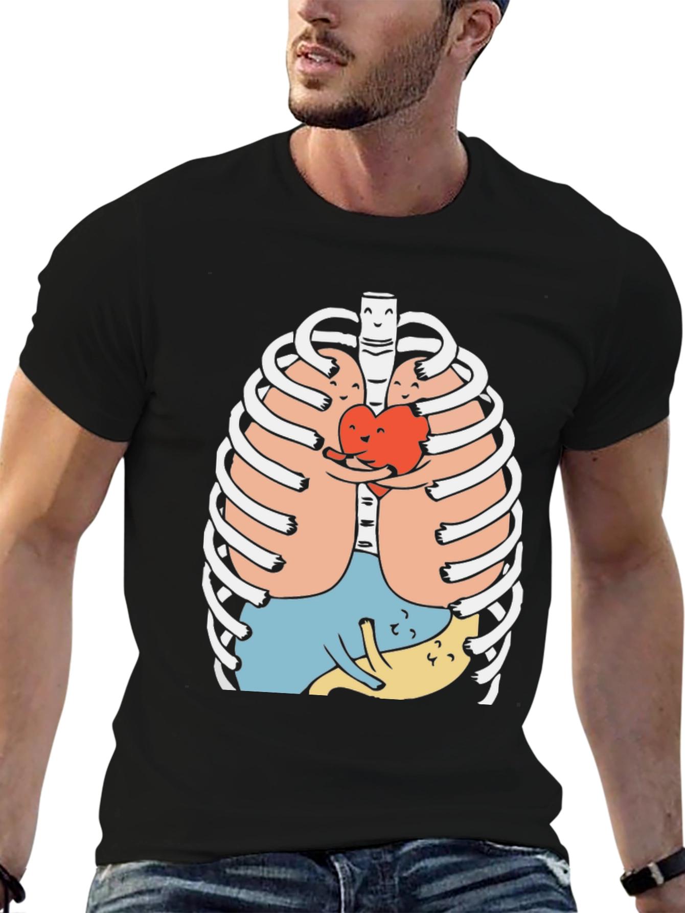 Anatomical Rib Cage Graphic Print T-Shirt