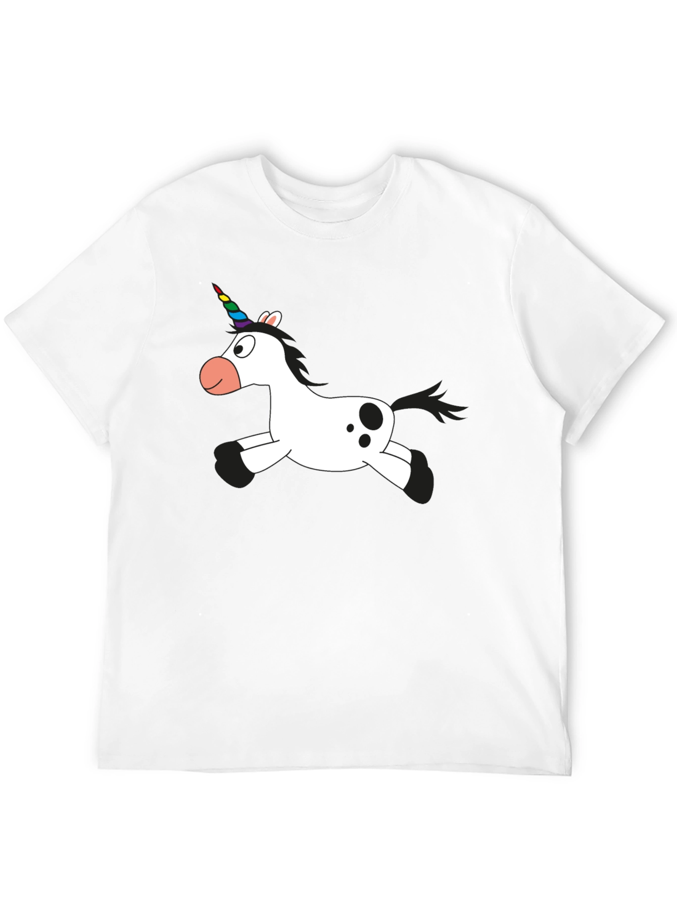Unicorn Cartoon Black T-Shirt