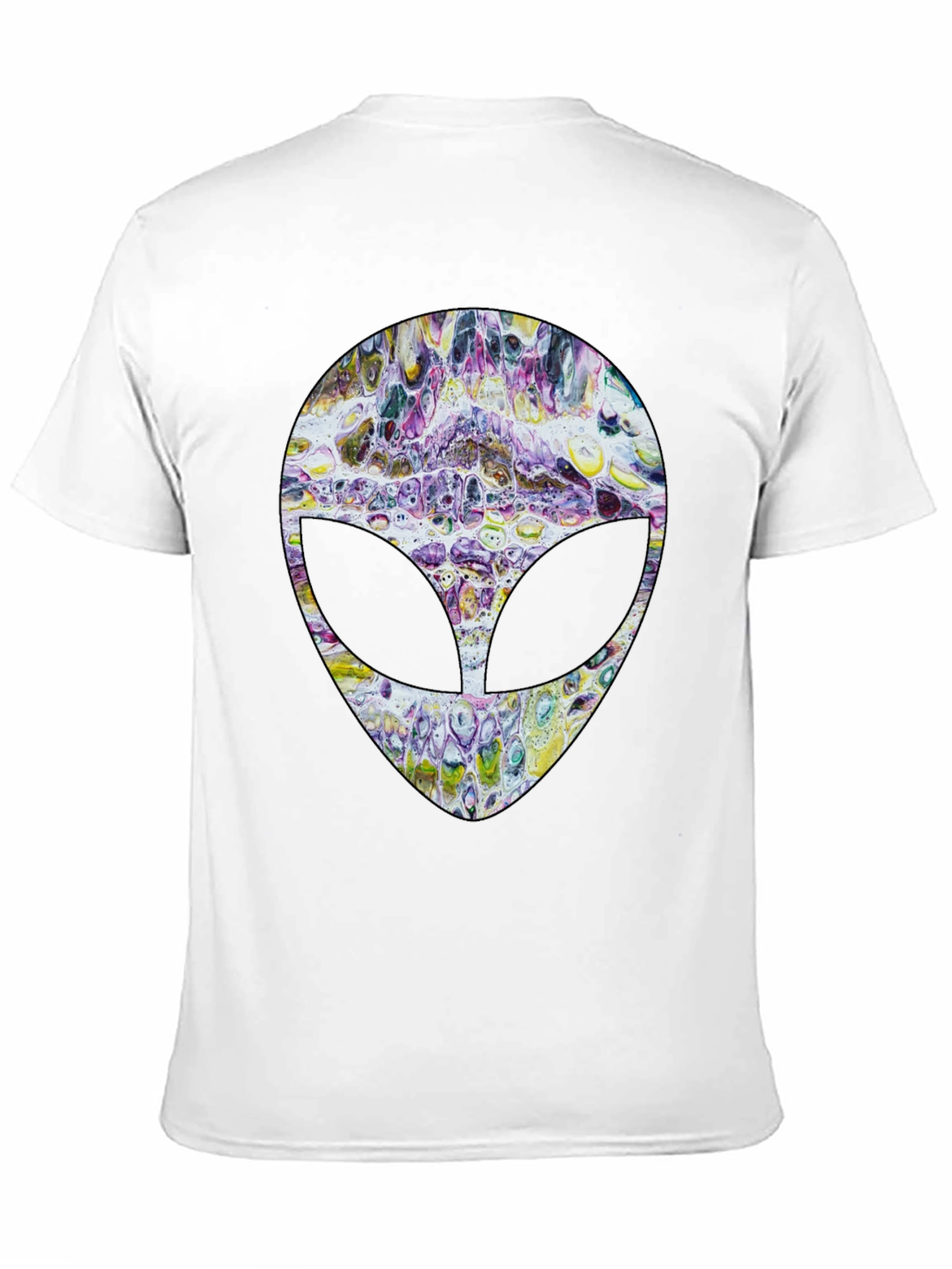 Abstract Alien Head Graphic Tee - Mens Black T-Shirt