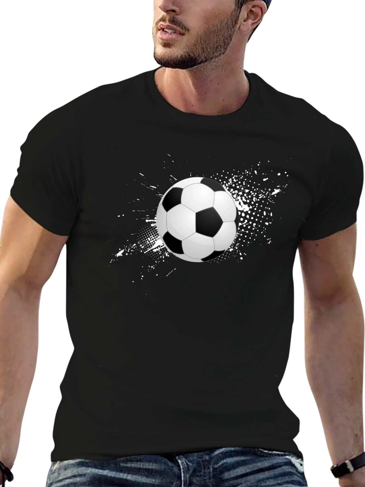 Soccer Ball Graphic T-Shirt - Stylish Mens Tee