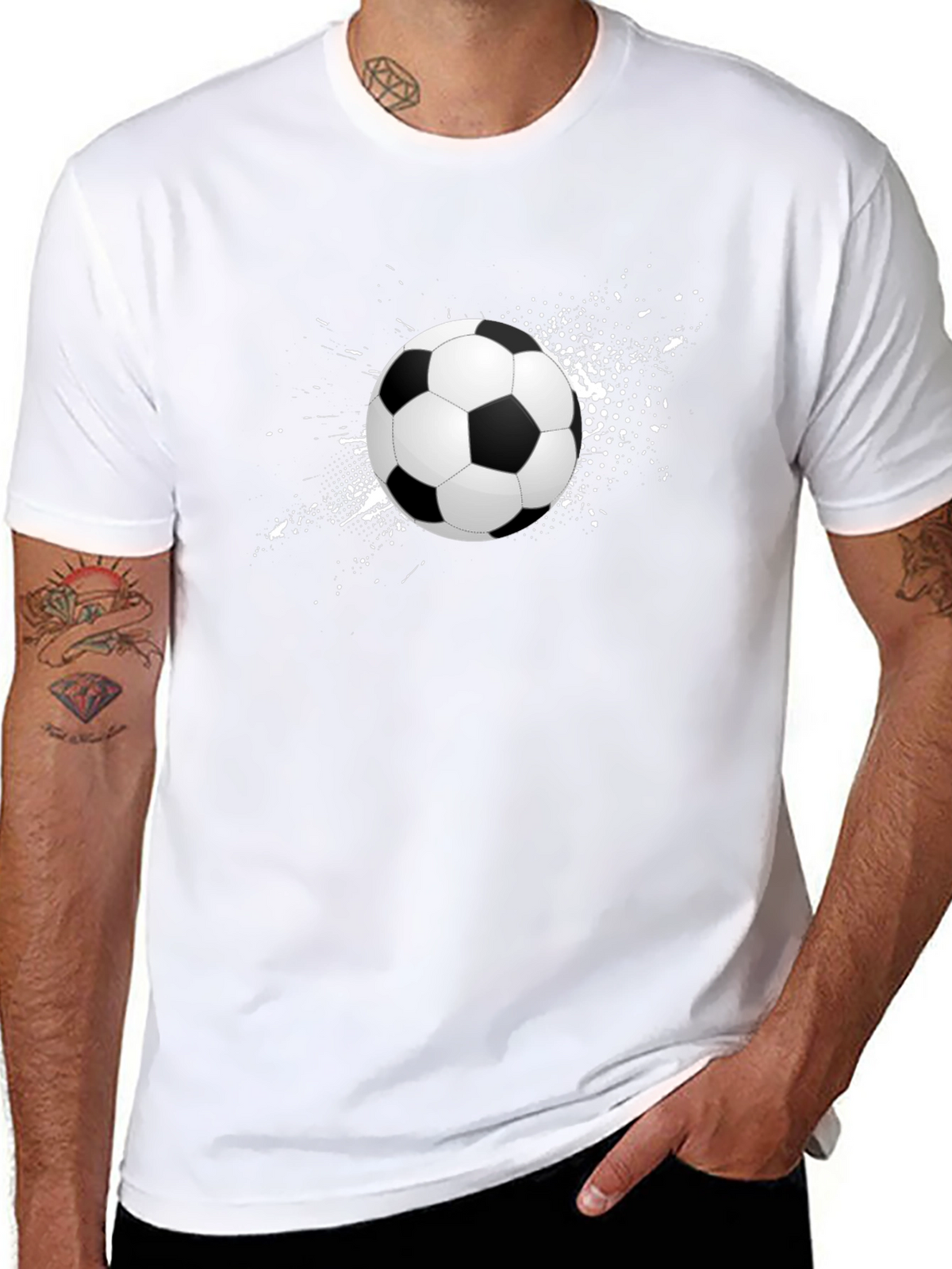 Soccer Ball Graphic T-Shirt - Stylish Mens Tee