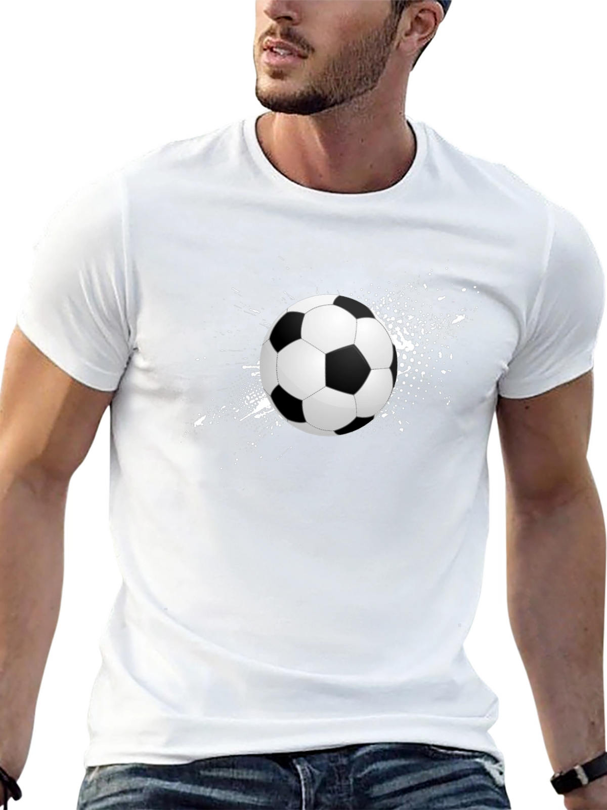 Soccer Ball Graphic T-Shirt - Stylish Mens Tee