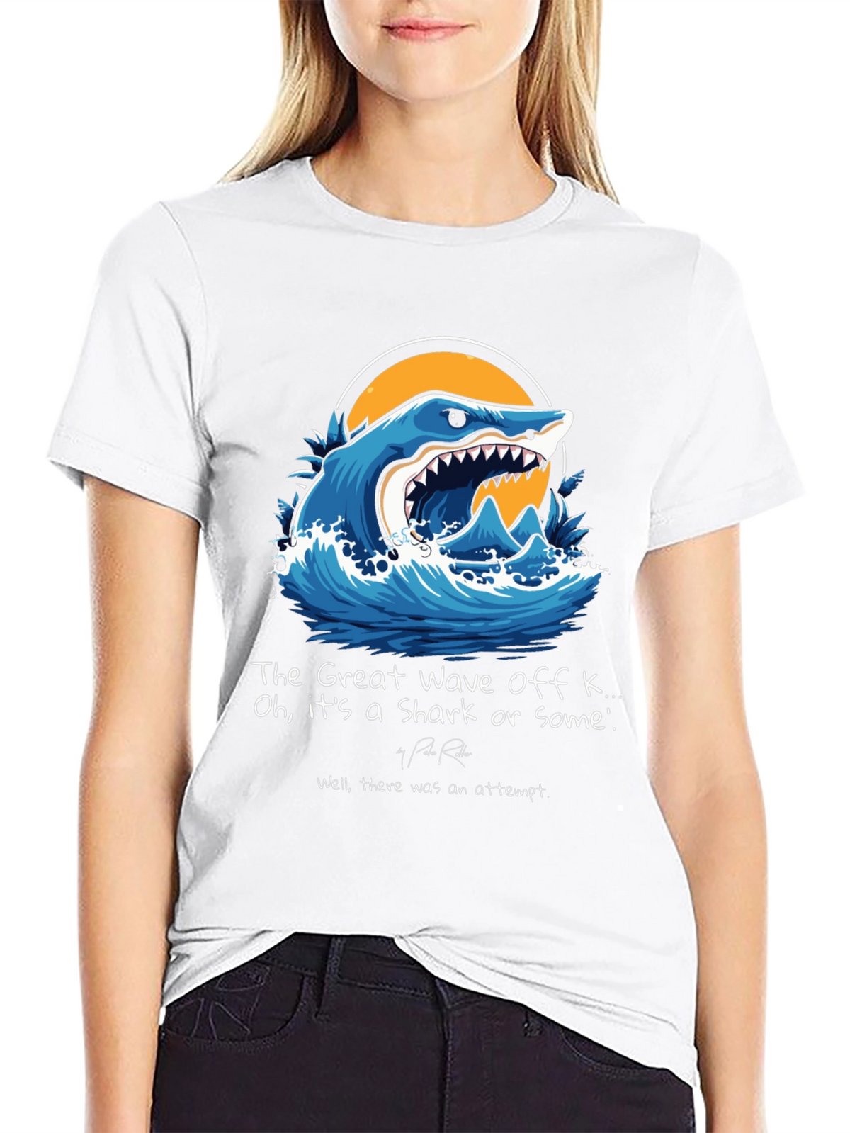 The Great Wave Shark Graphic Tee