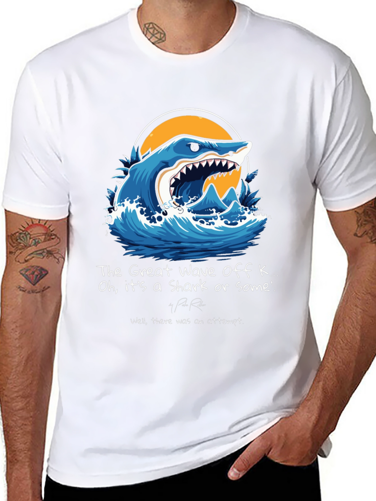 The Great Wave Shark Graphic Tee