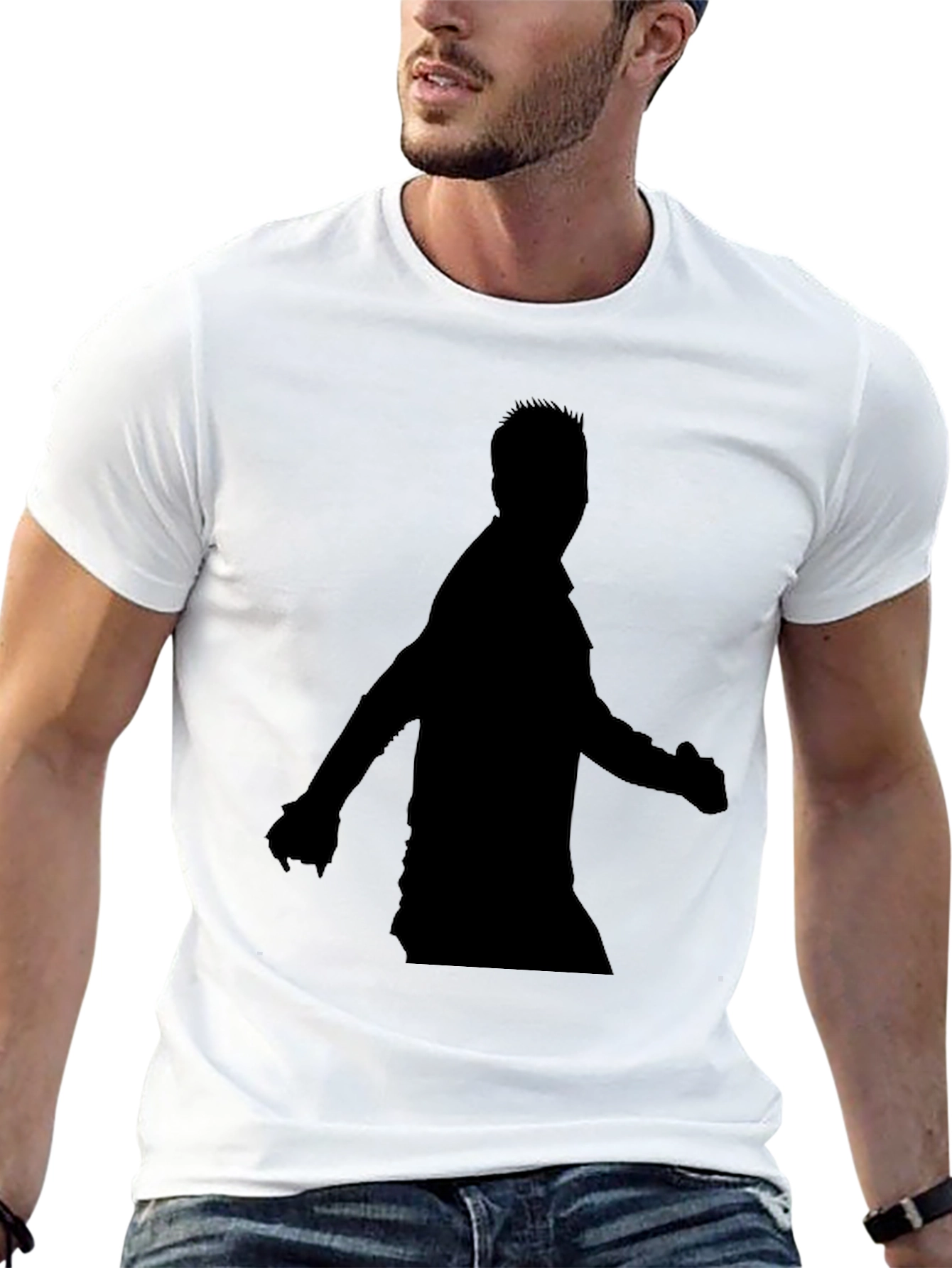 Mens Black Silhouette Graphic Tee