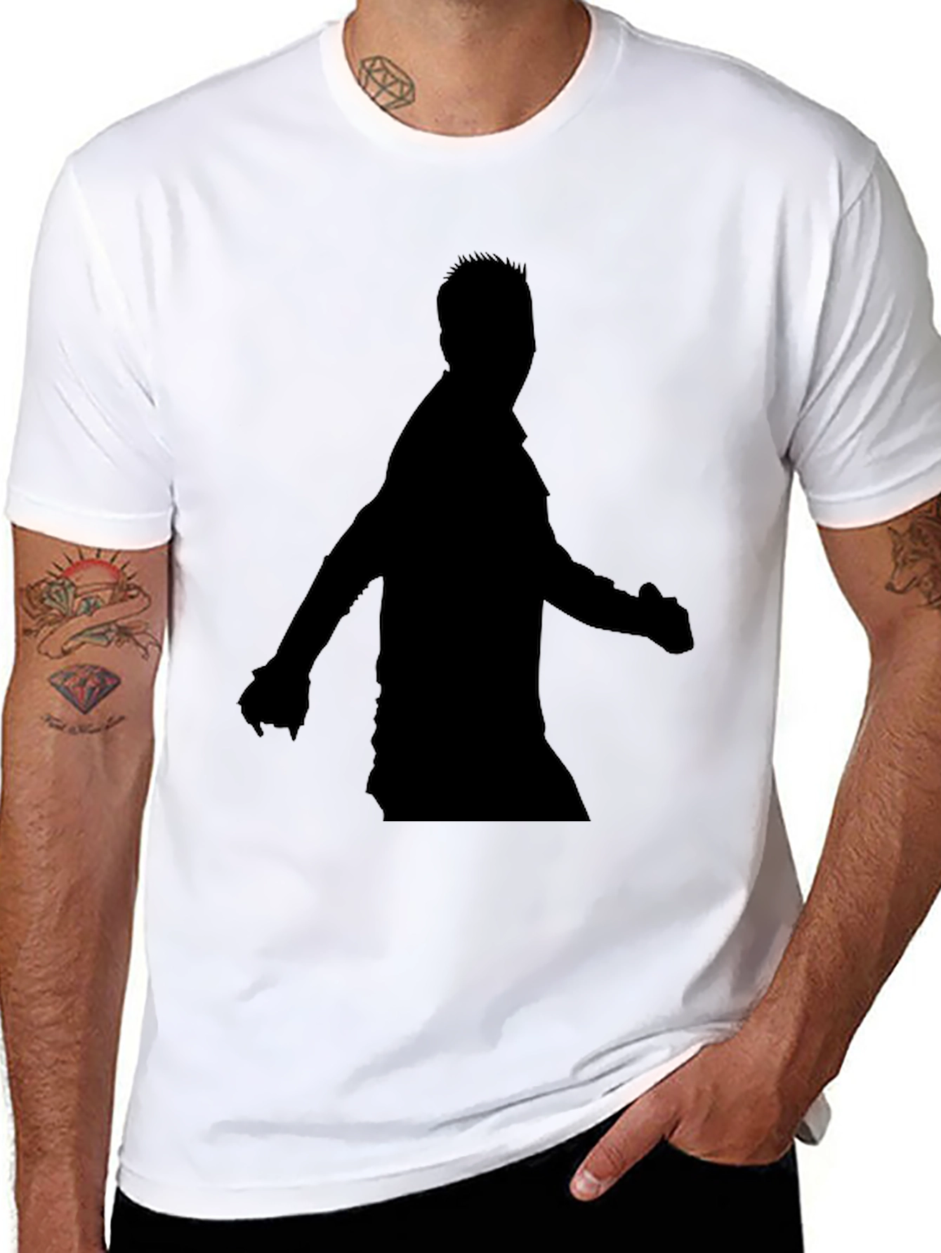 Mens Black Silhouette Graphic Tee