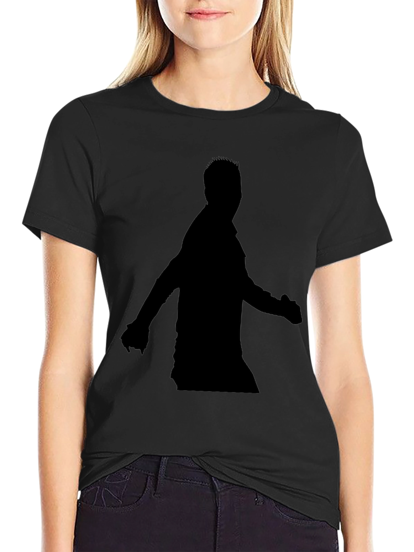 Mens Black Silhouette Graphic Tee