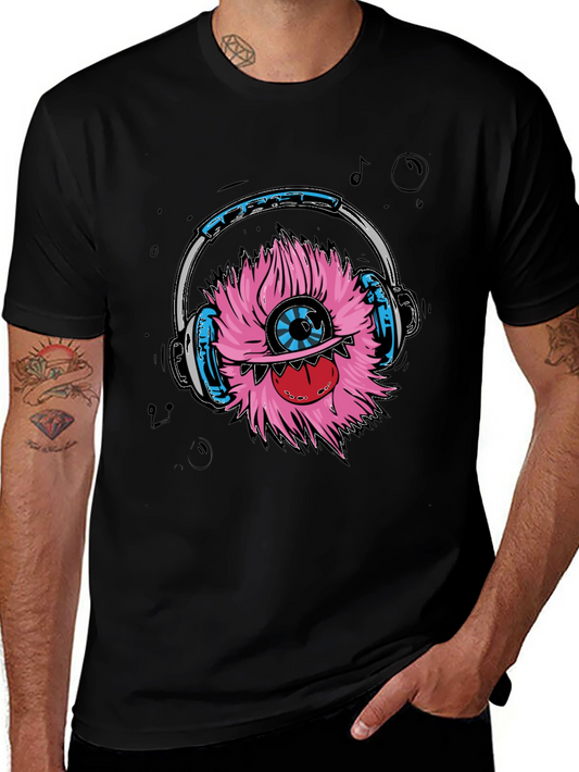 Monster with Headphones Graphic Tee