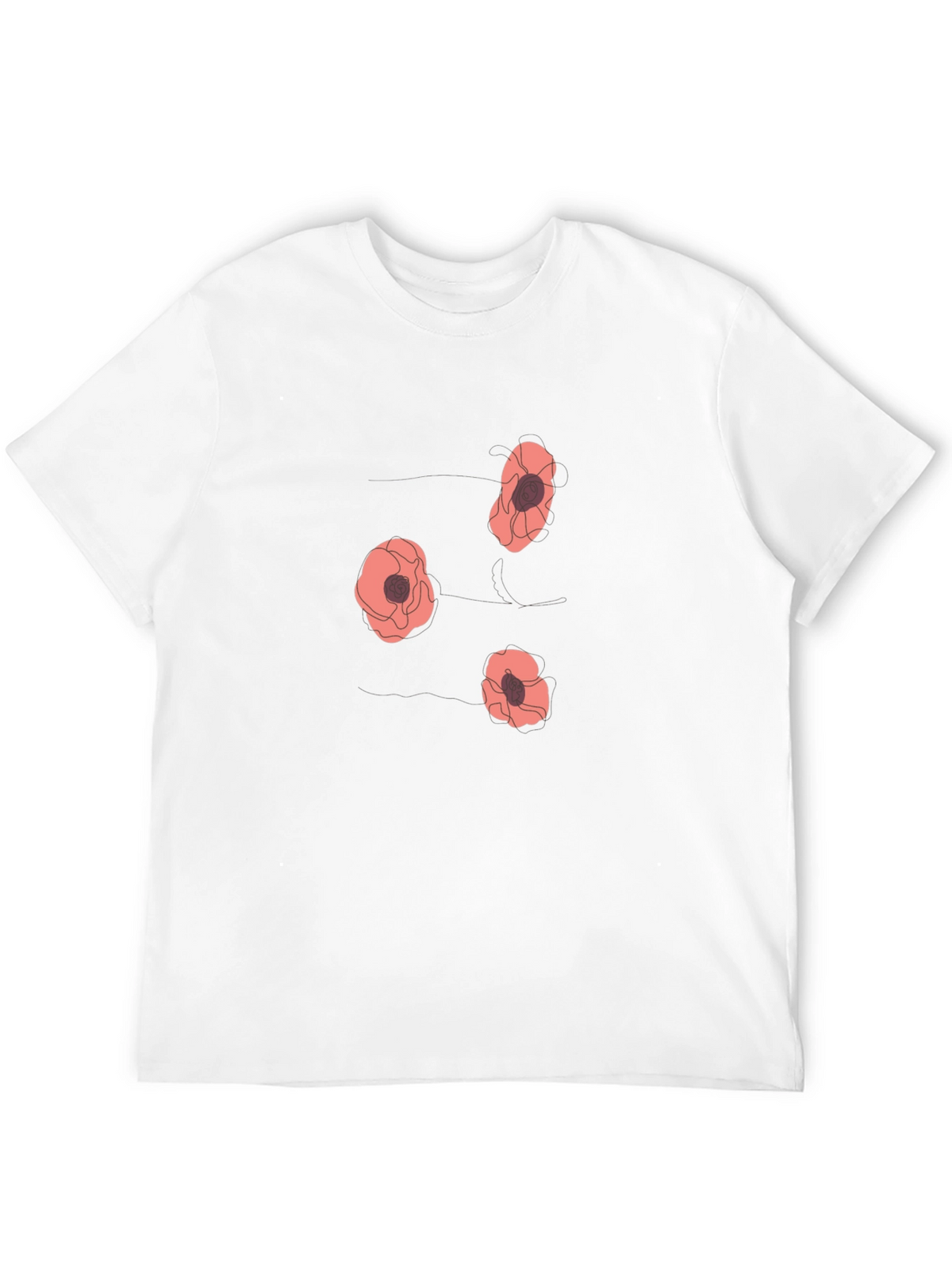 Floral Print T-Shirt - Mens Casual Tee