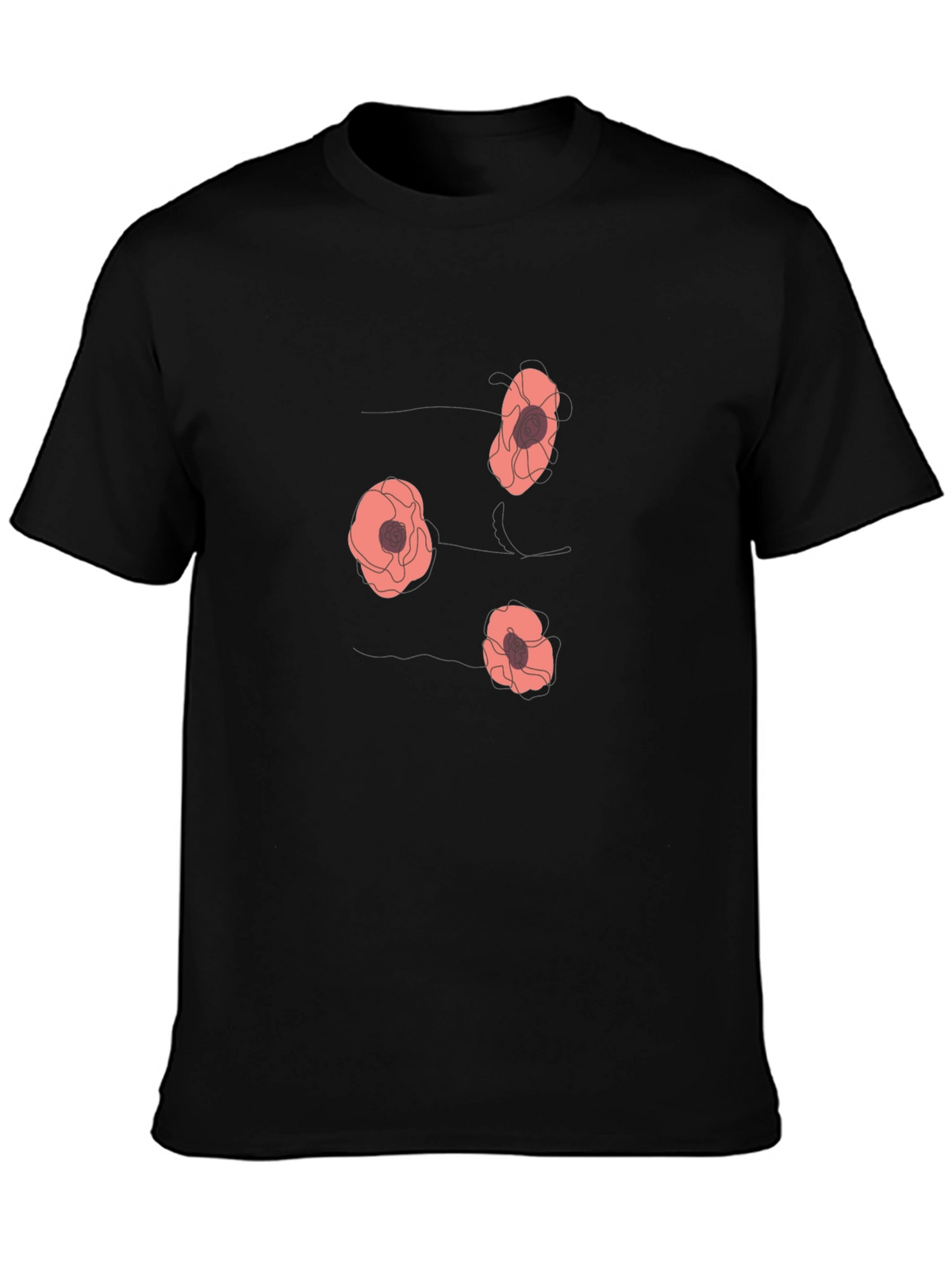 Floral Print T-Shirt - Mens Casual Tee