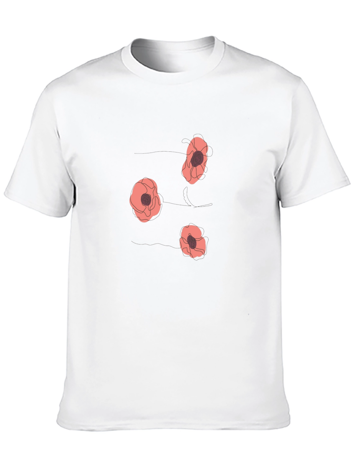 Floral Print T-Shirt - Mens Casual Tee