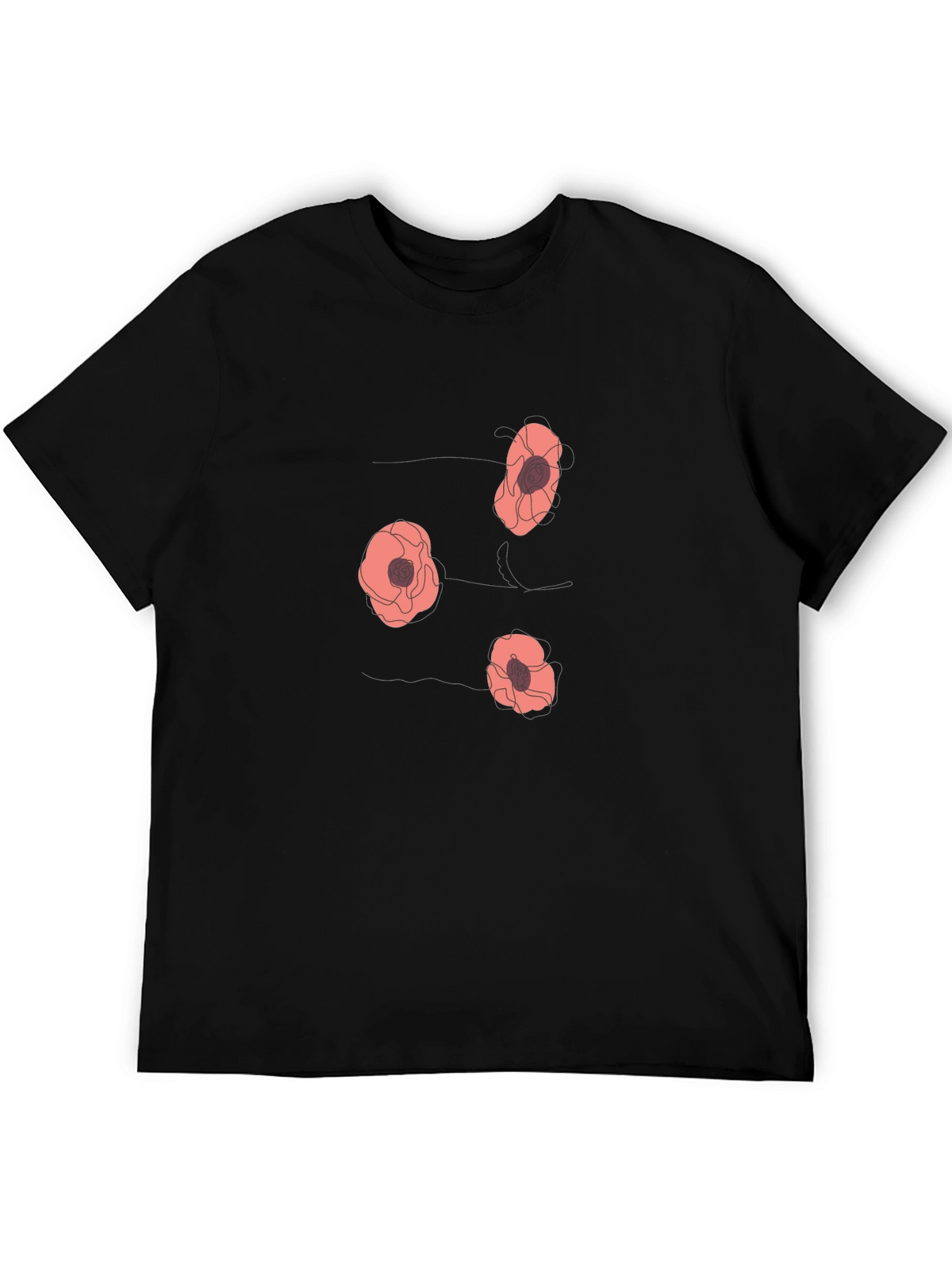 Floral Print T-Shirt - Mens Casual Tee