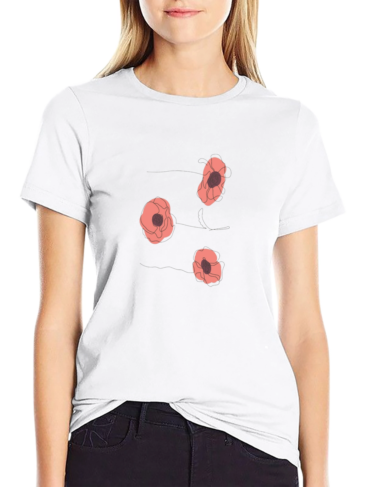 Floral Print T-Shirt - Mens Casual Tee