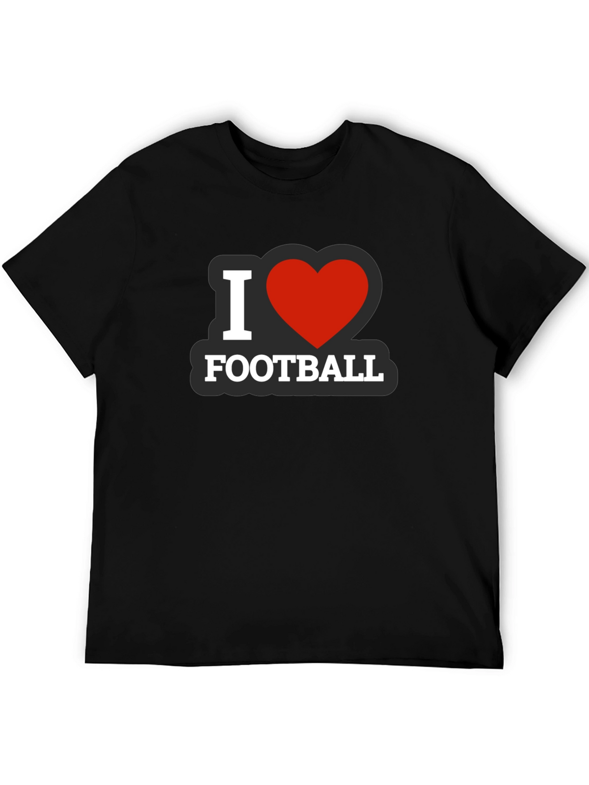 I Heart Football Black T-Shirt