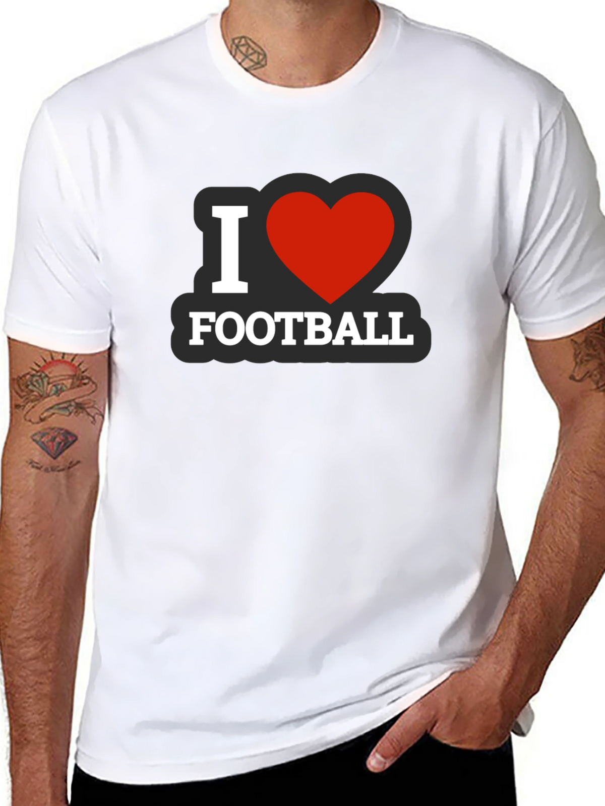 I Heart Football Black T-Shirt