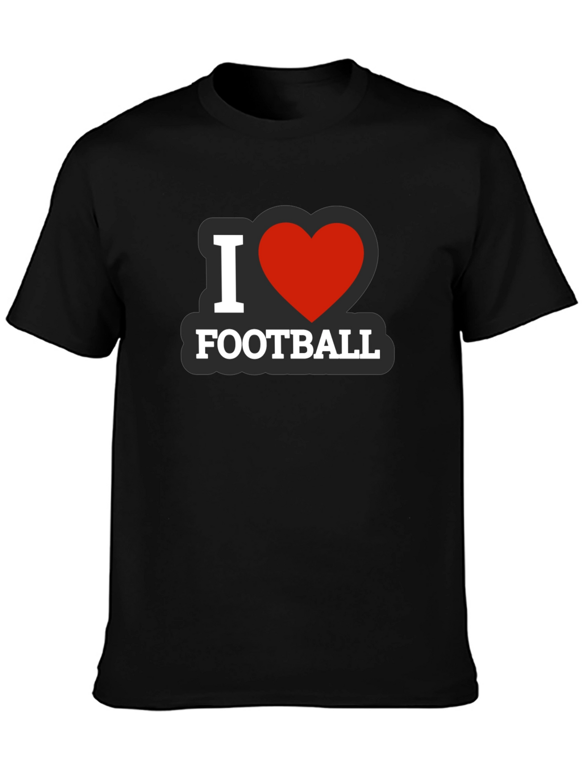 I Heart Football Black T-Shirt