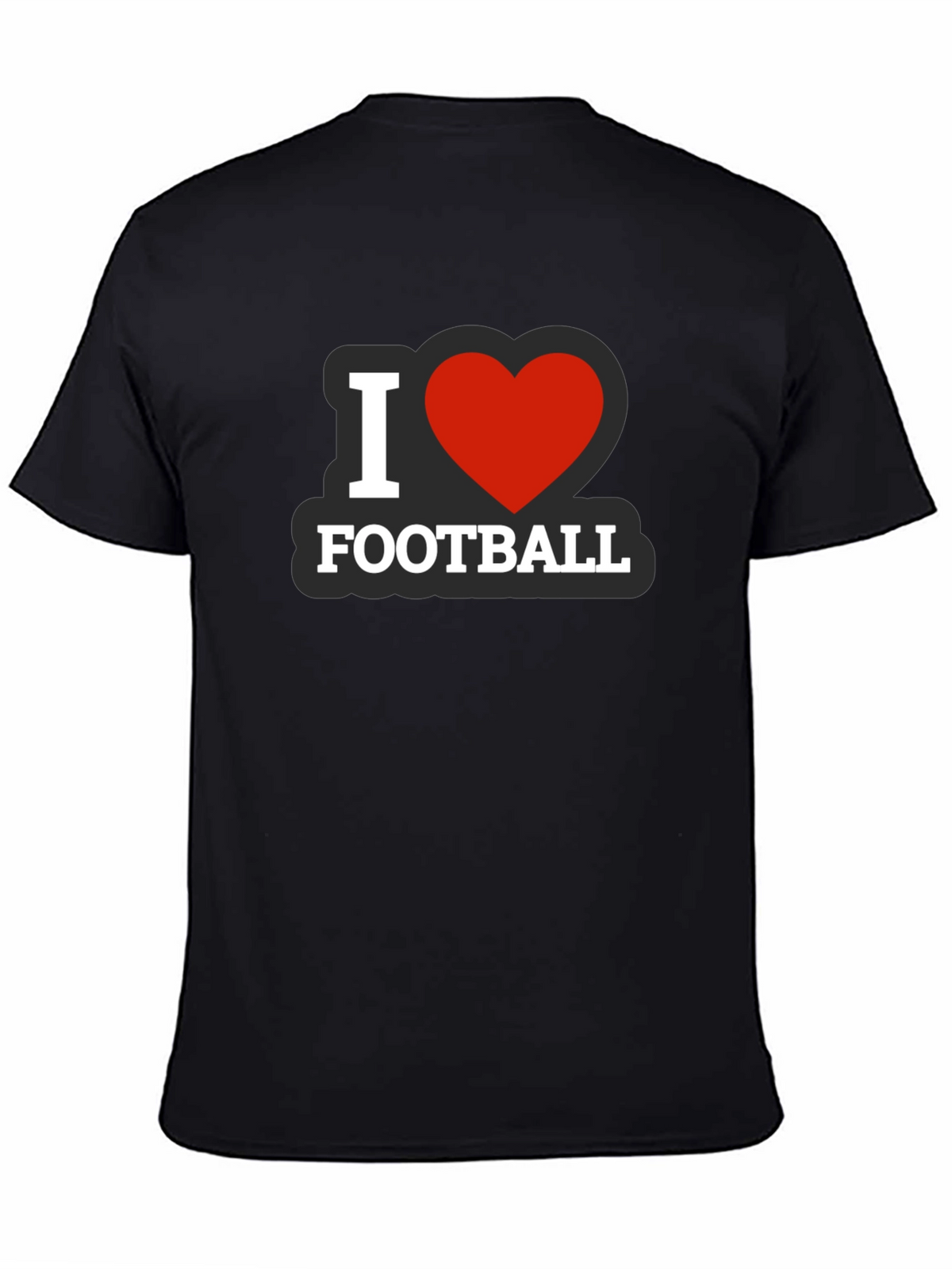 I Heart Football Black T-Shirt