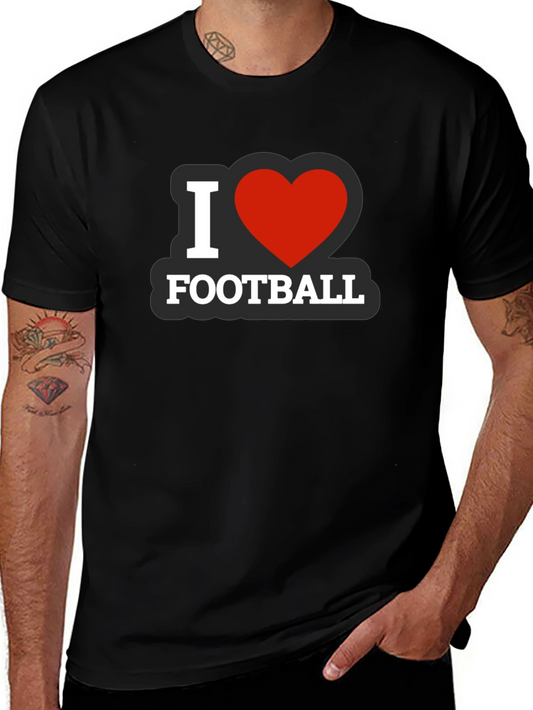 I Heart Football Black T-Shirt
