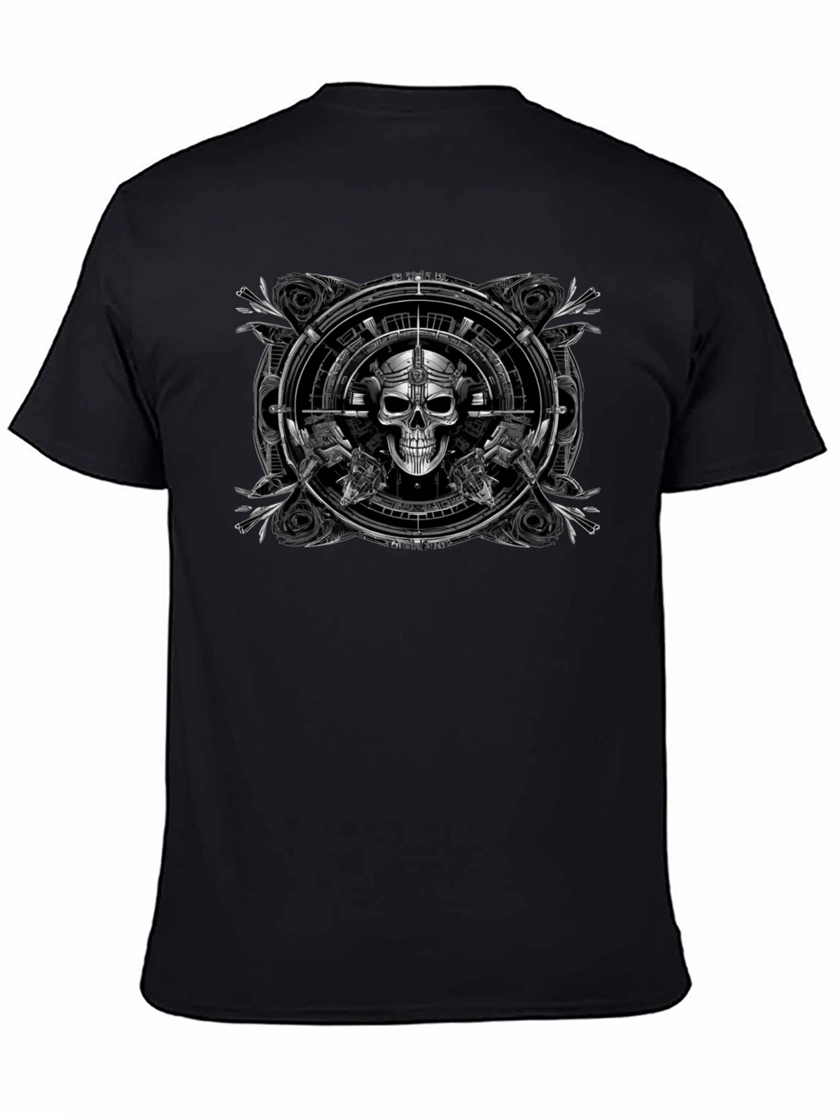 Skull & Guns Graphic T-Shirt - Black