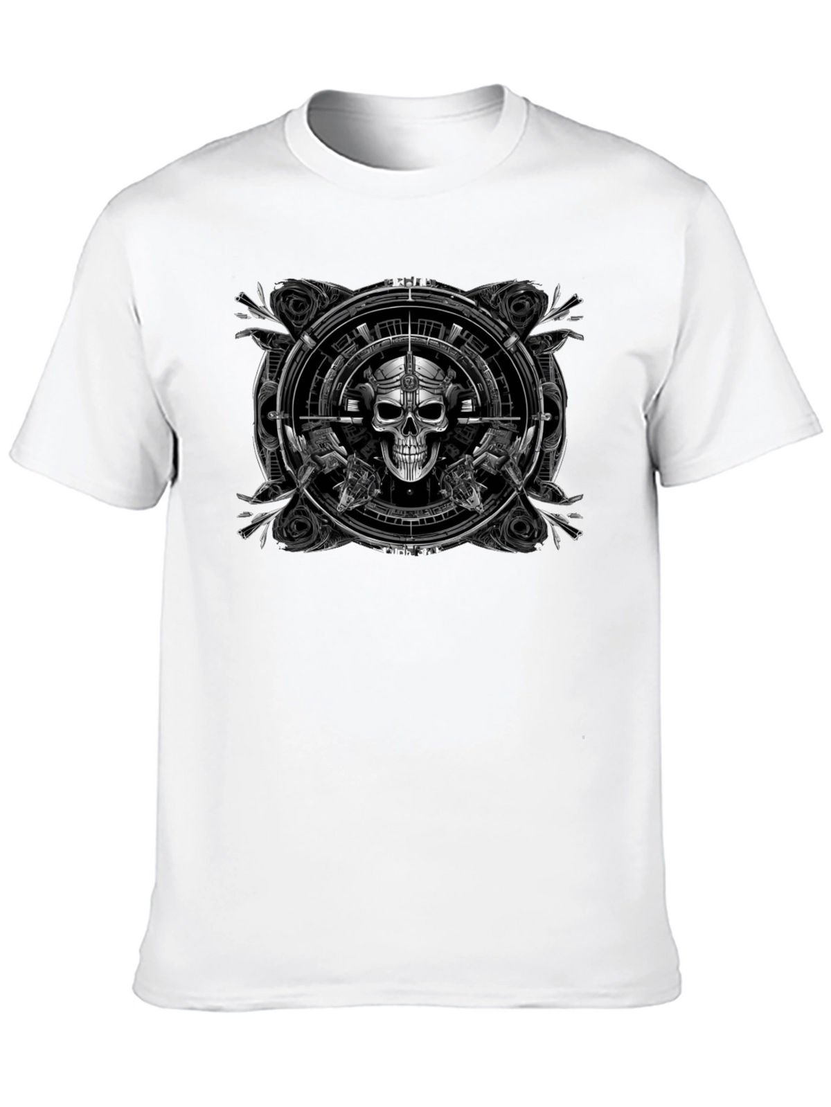 Skull & Guns Graphic T-Shirt - Black
